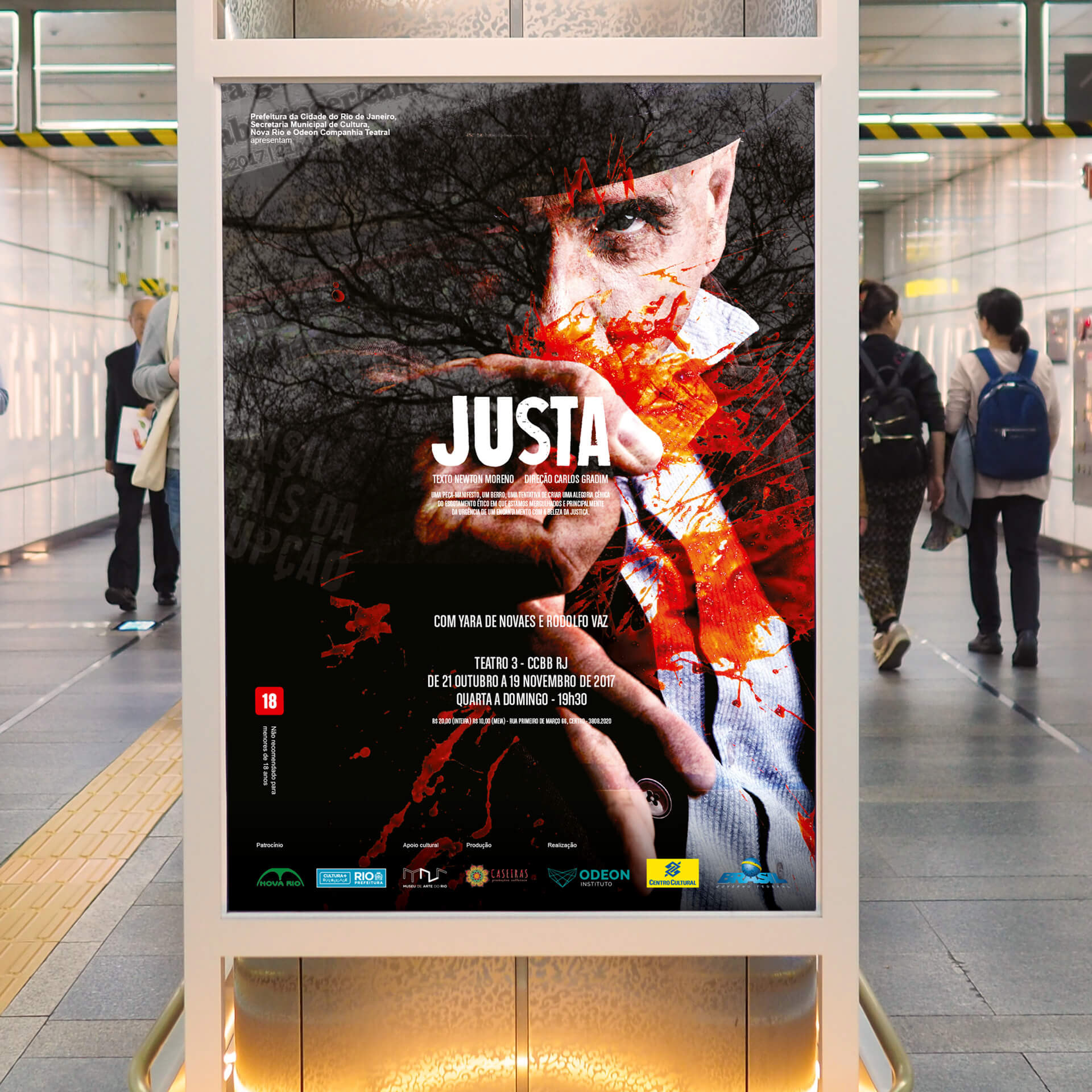 Justa (peça de teatro / play). Cliente: Instituto Odeon. 2017