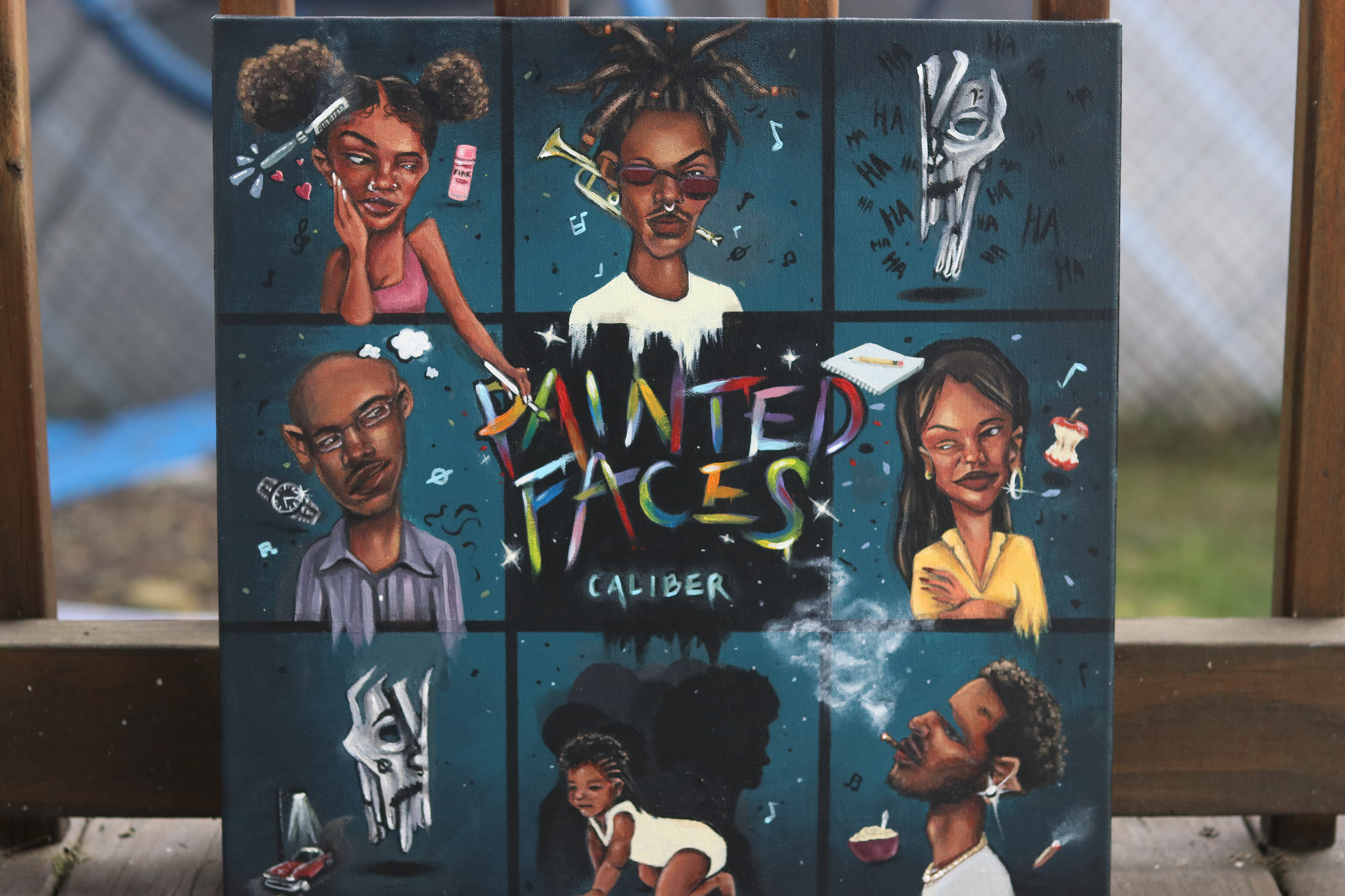 Painted Faces Album Cover | 14 x 14"