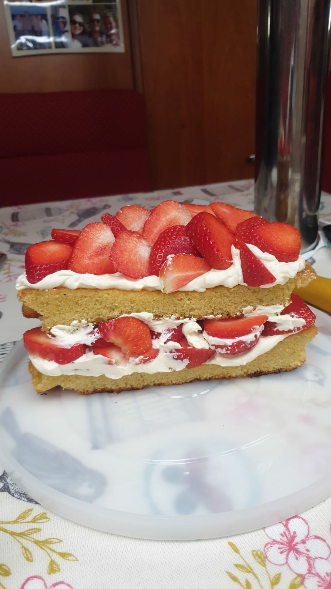 Birthday cake baked on board