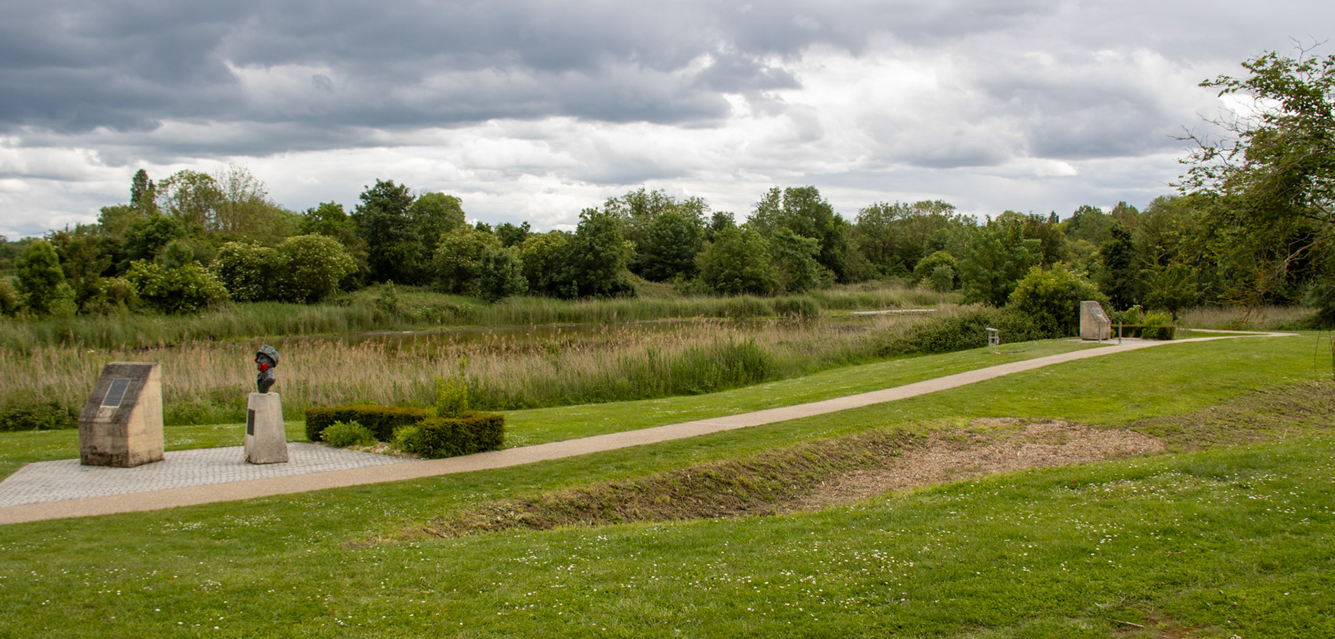 Memorials for 2 of the glider landing spots