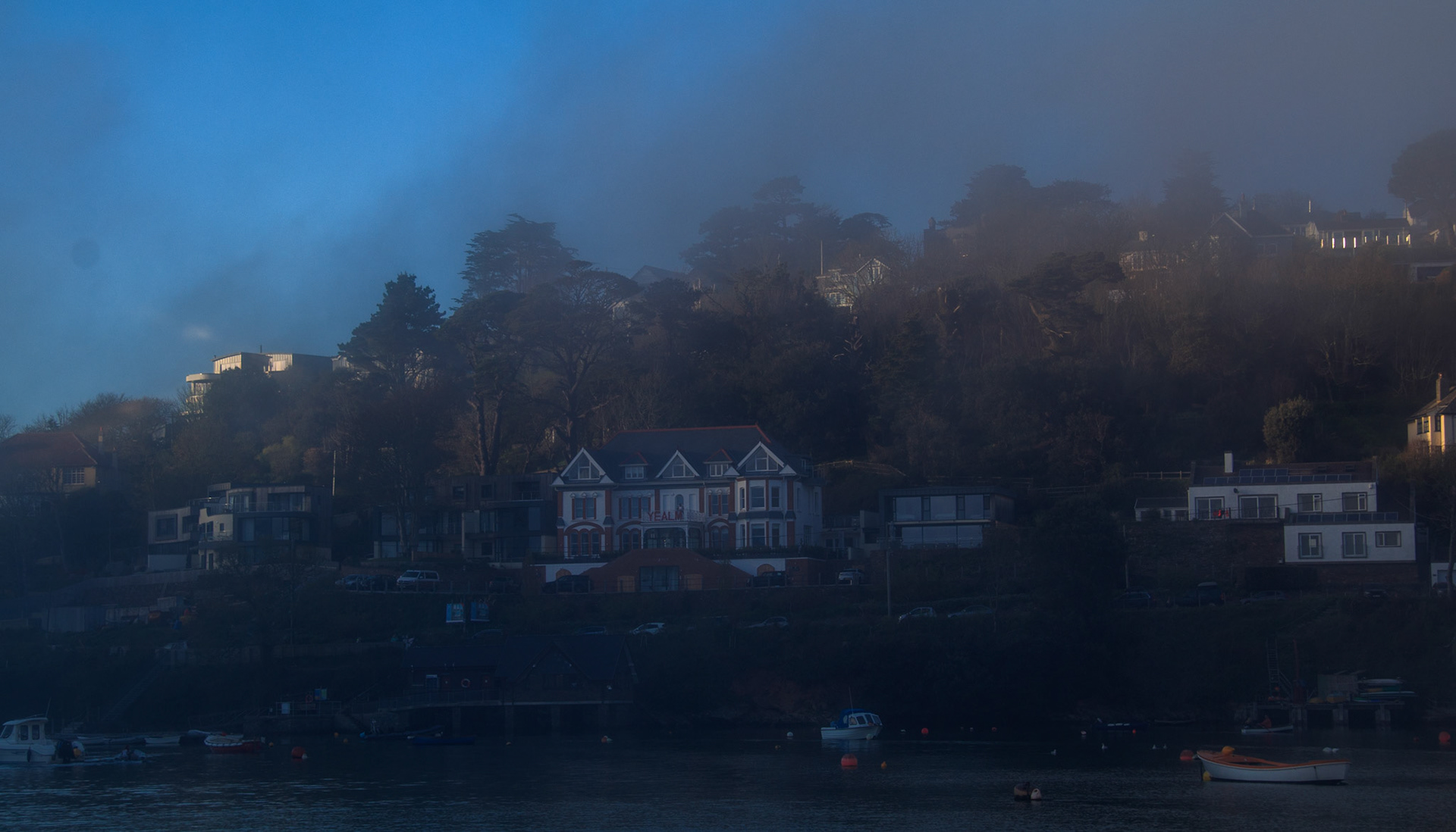 Newton Ferrers on a misty evening