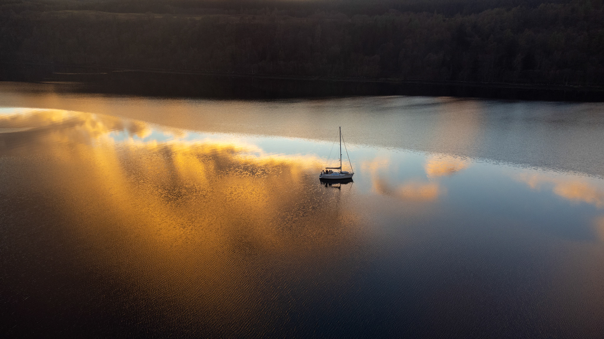 a golden moment captured by the drone
