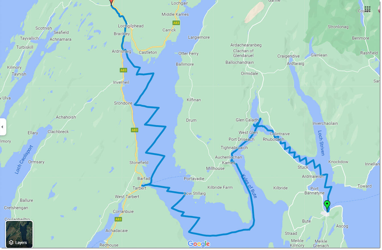 The Kyles and loch Fyne - all stitched up