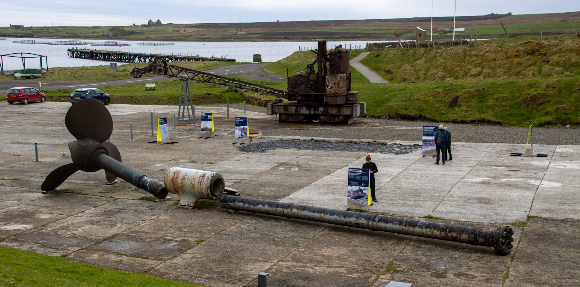 Scapa Flow Museum entrance - prop shaft from HMS hampshire