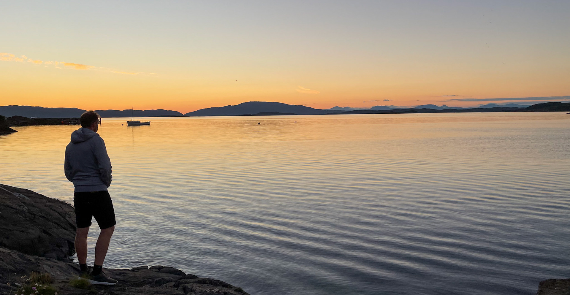 Sun setting towards the Dorus Mor