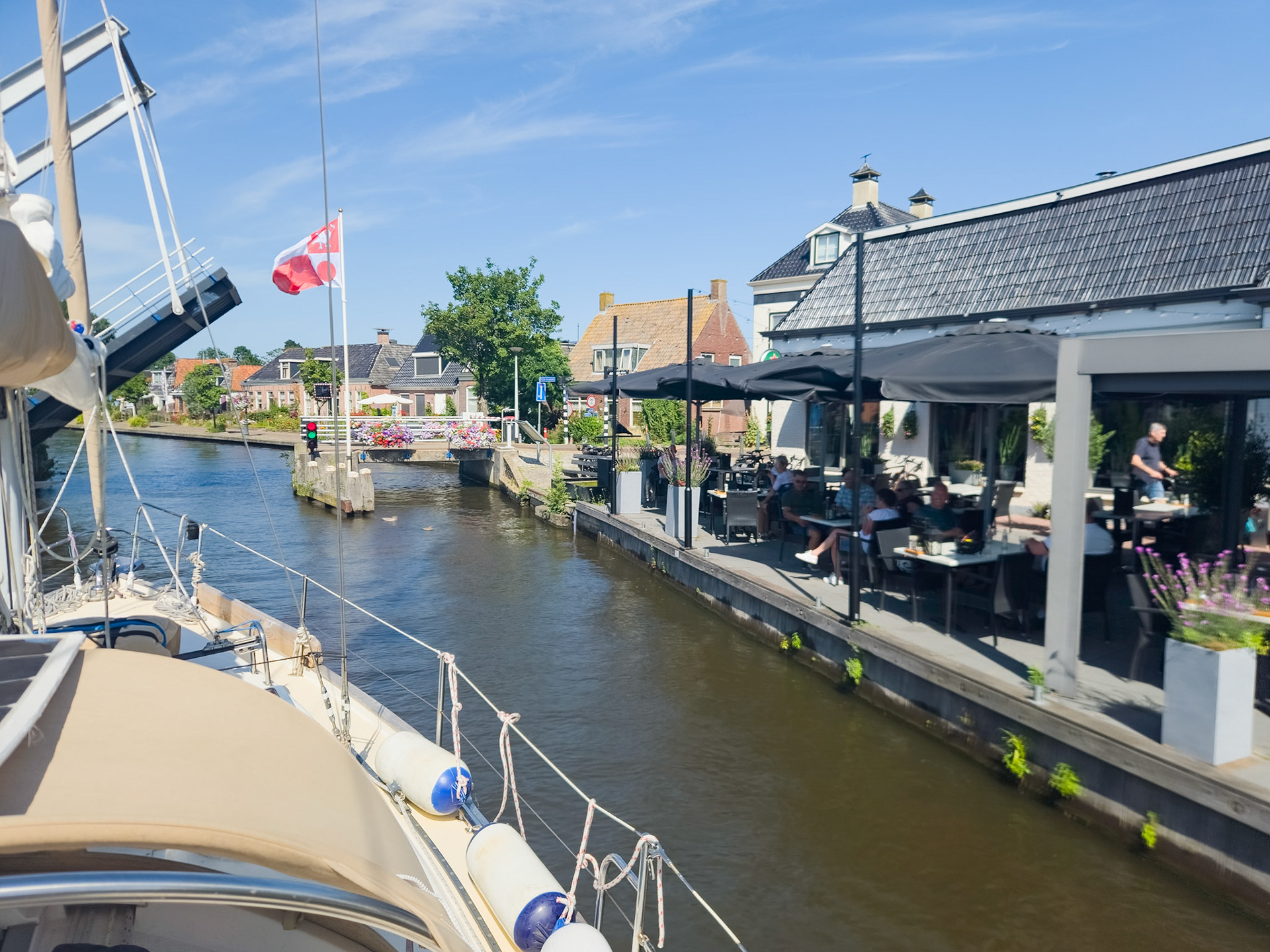 No pressure then, narrow canal and everyone's watching and the bridge not fully open