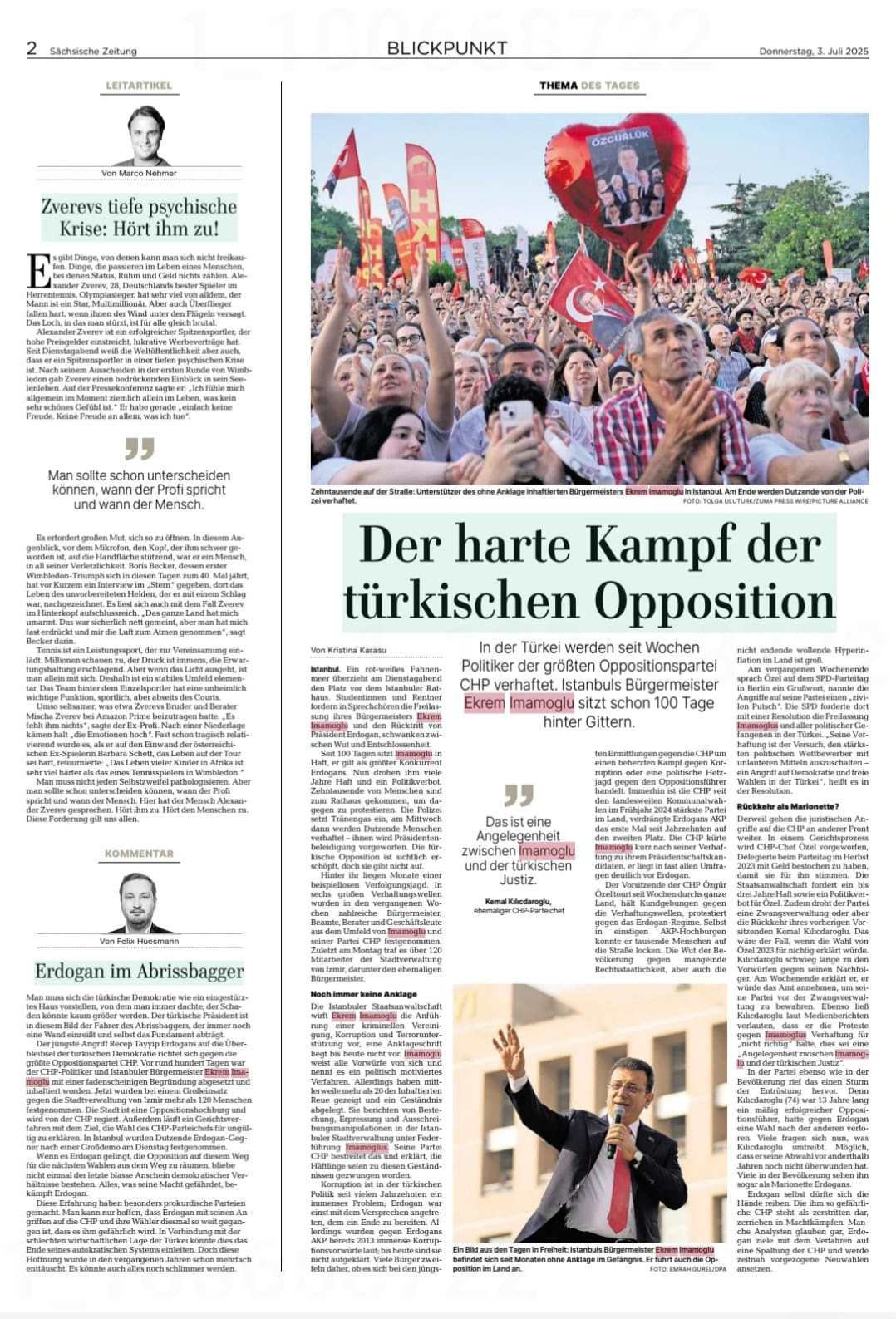 IN THE PRINT EDITION OF SACHSISCHE ZEITUNG ON JULY 3, 2025.