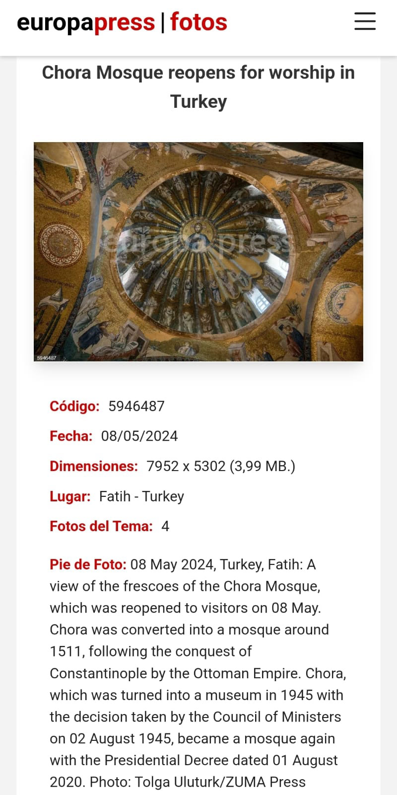 EUROPA PRESS ON MAY 8, 2024
