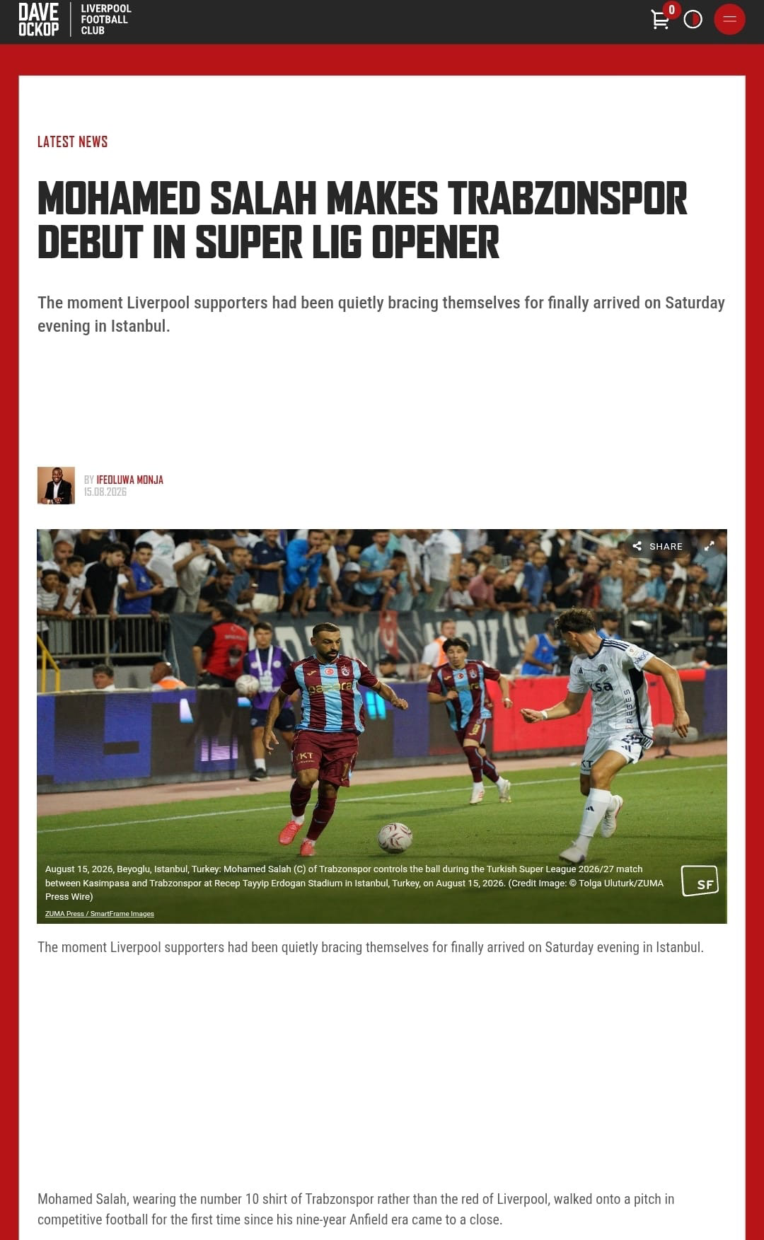 Daveockop - Liverpool Football Club News on August 16, 2026
