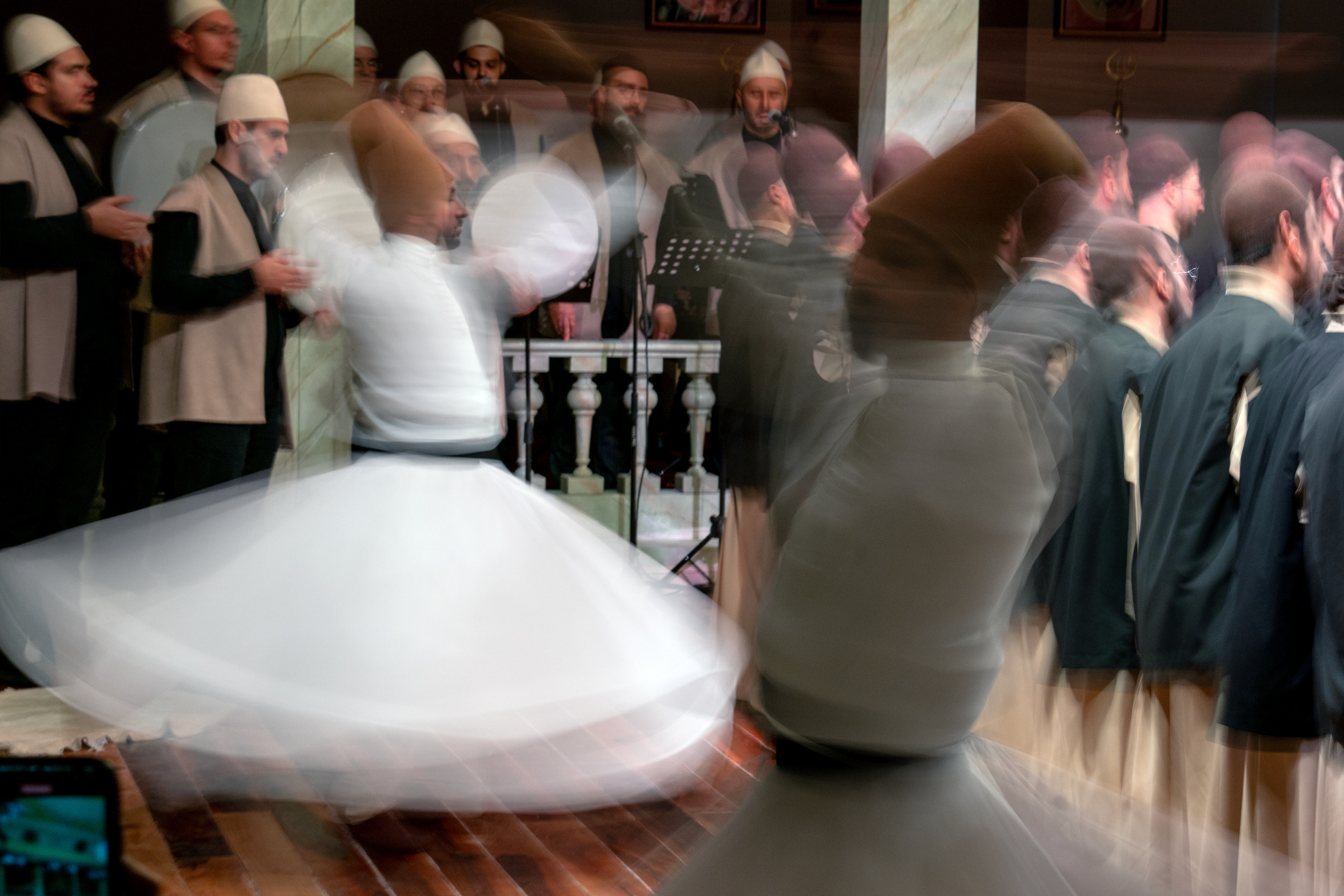 Whirling dervishes performed ''Devran-i Dhikr'' at Kasimpasa Mevlevi Lodge, Istanbul on November 9, 2024.