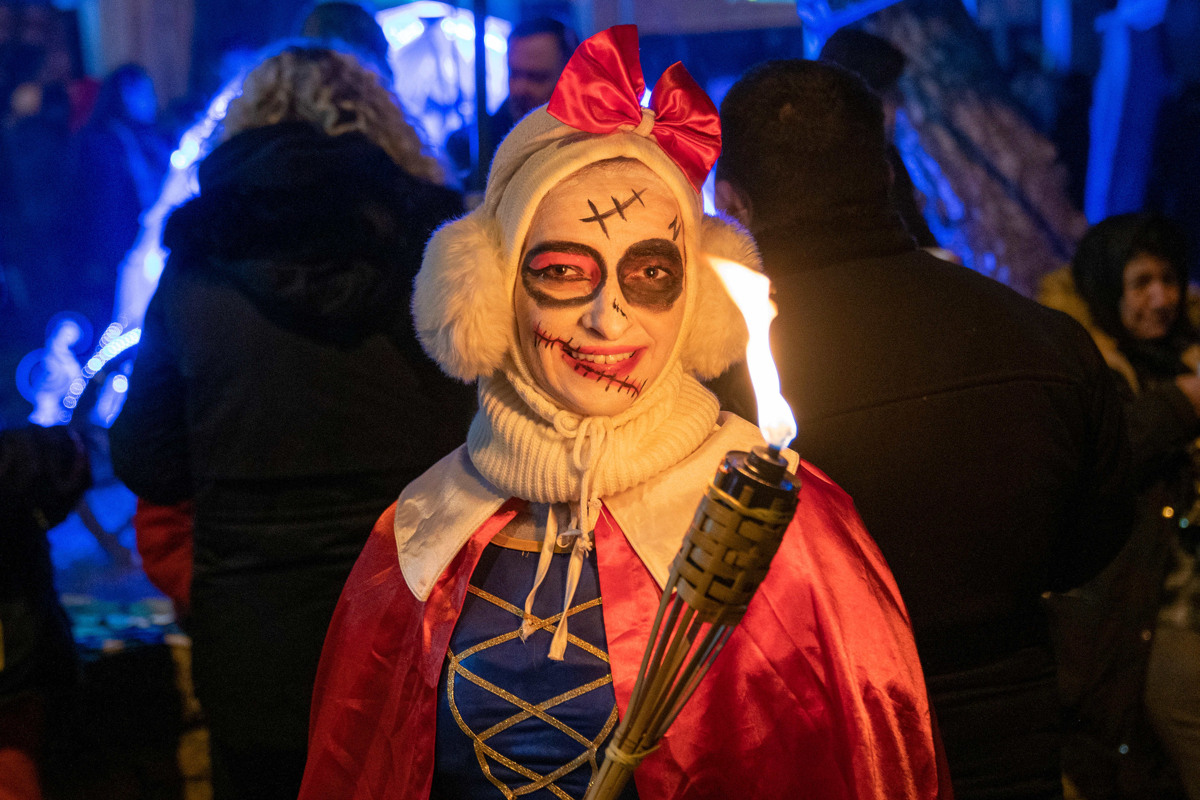 Those who attend the Bocuk festival, a tradition that dates back to the Middle Ages, think that they can scare people by wearing colorful clothes and painting their faces on January 28, 2023.