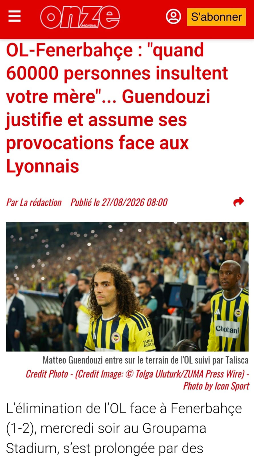 ONZE MONDIAL ON AUGUST 27, 2026
