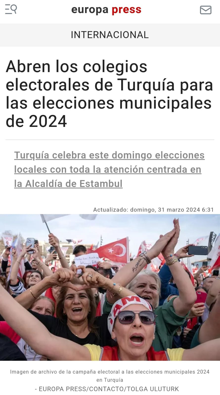EUROPA PRESS ON MARCH 31, 2024