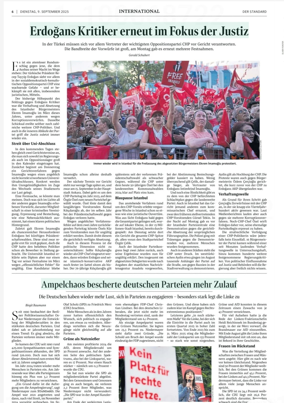 IN THE PRINT EDITION OF DER STANDARD ON SEPTEMBER 9, 2025