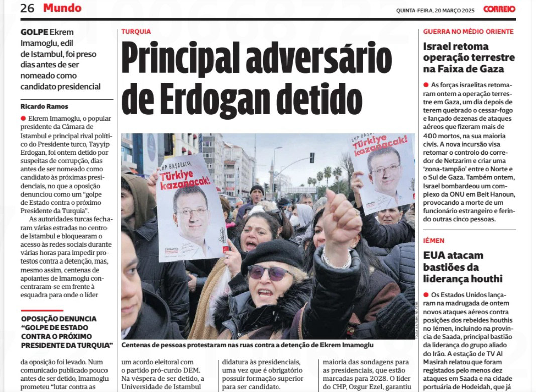 IN THE PRINT EDITION OF THE CORRERIO DA MANHA (PORTUGAL) ON MARCH 20 2025.