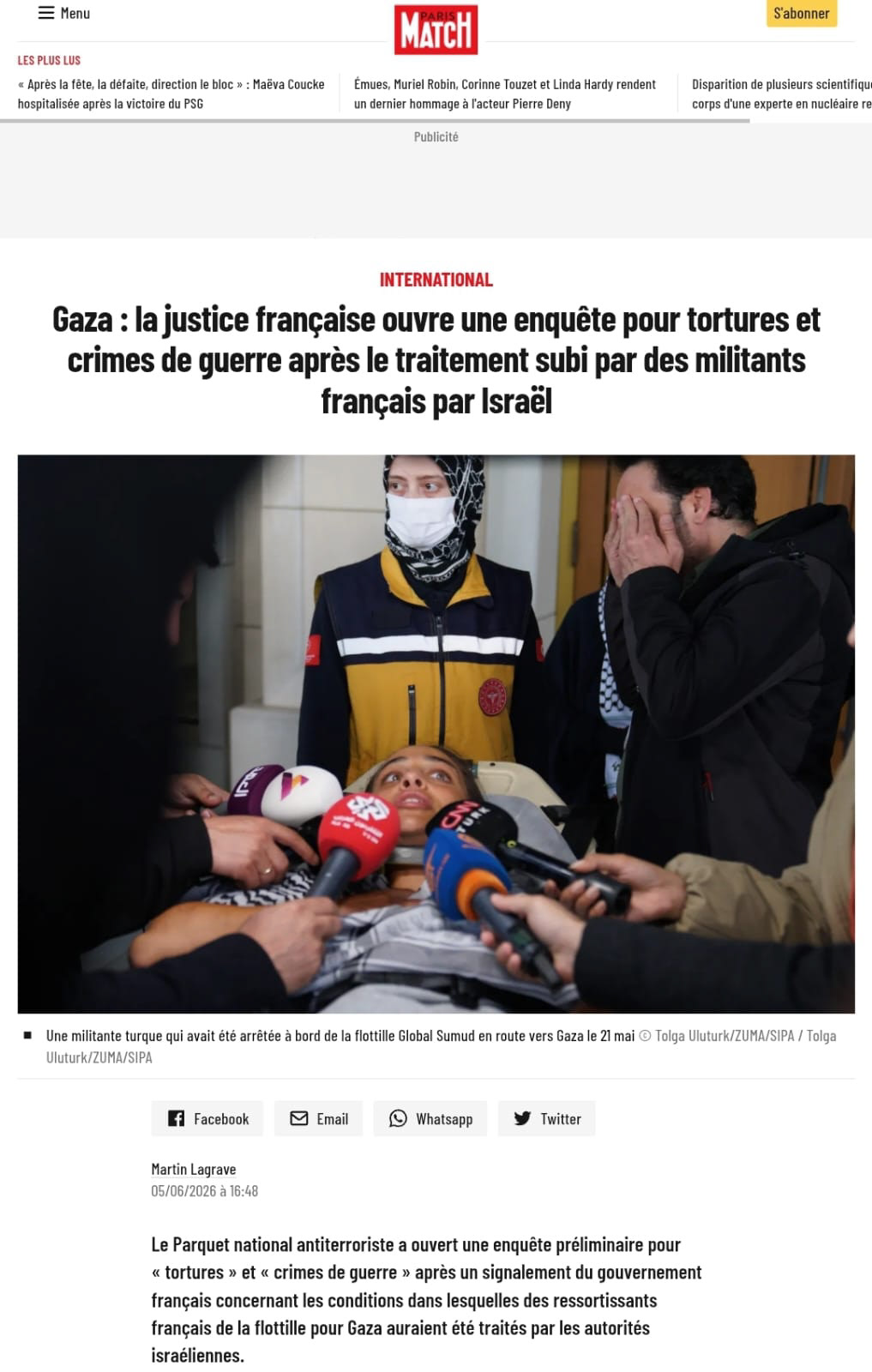 PARIS MATCH ON JUNE 5, 2026