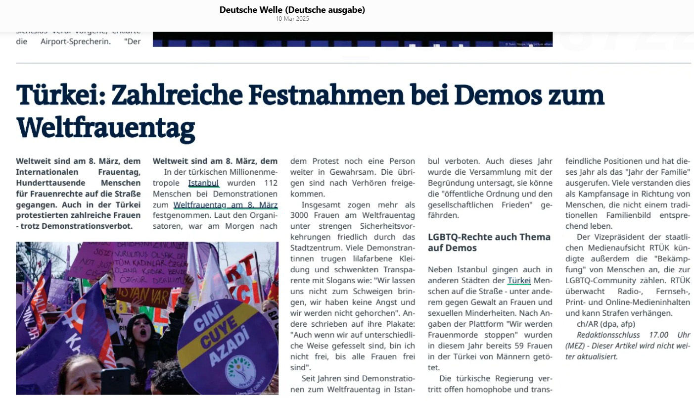 IN THE PRINT EDITION OF DEUTSCHE WELLE (DEUTSCHE AUSGABE) ON MARCH 10, 2025.