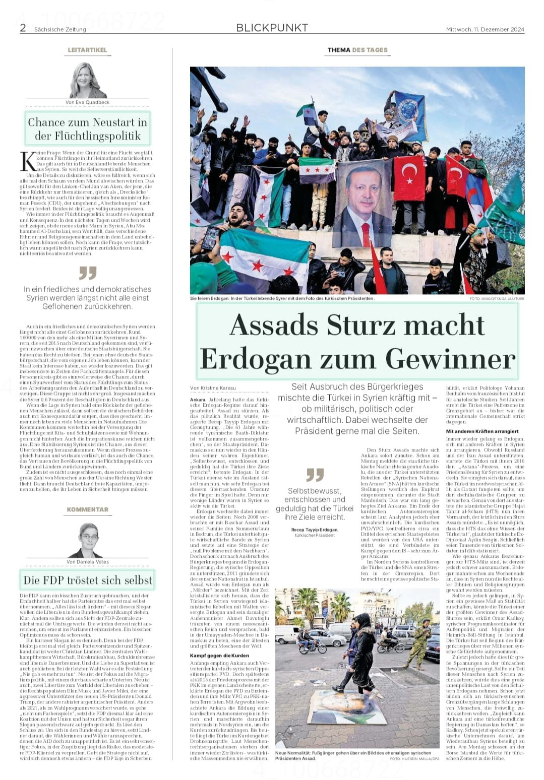 (2) IN THE PRINT EDITION OF SACHSISCHE ZEITUNG ON DECEMBER 11, 2024