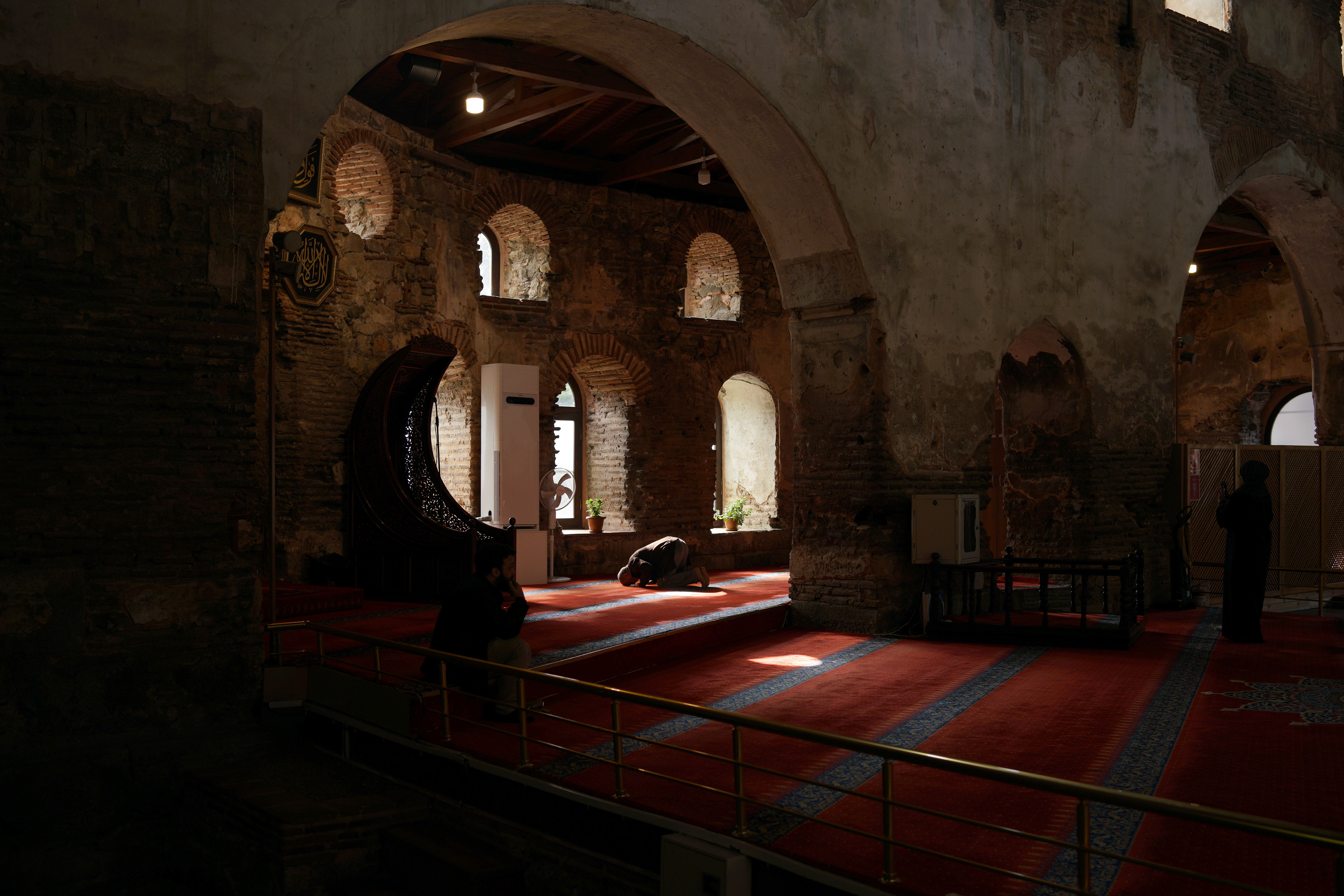 A man Friday prayer at Hagia Sophia, which was built by Romans as a place of worship, then converted to a church and later into a mosque by the Ottomans, in Turkey's northwestern town of Iznik, where Pope Leo is expected to visit for the 1,700th anniversary of the First Nicaea Council, during his trip to Turkey in November as part of his first trip outside Italy, November 7, 2025.