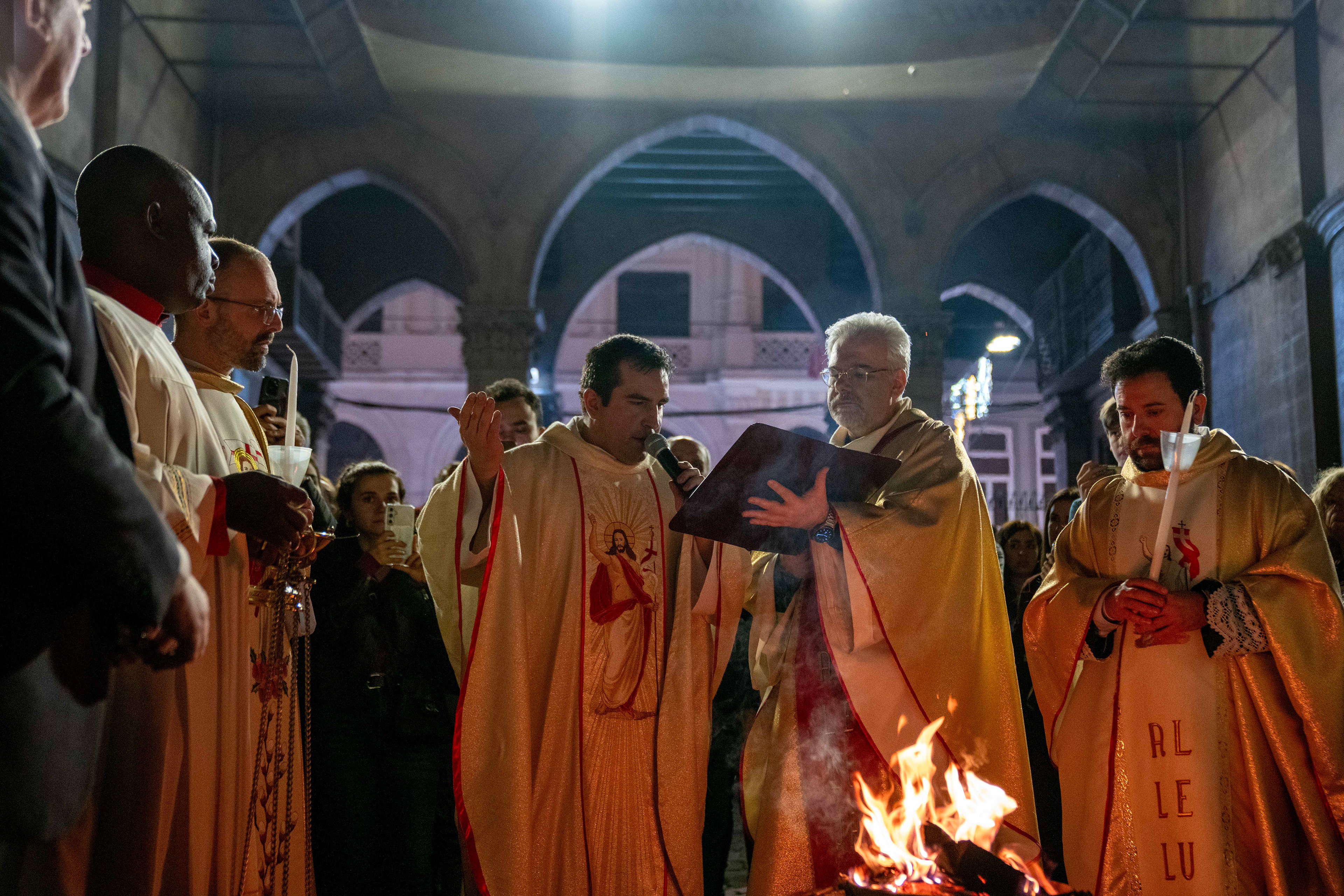 On Holy Saturday, rite of light was held at the St. Antony of Padua Church, locally known as Sent Antuan, is the largest Catholic Church in Istanbul on March 30, 2024.