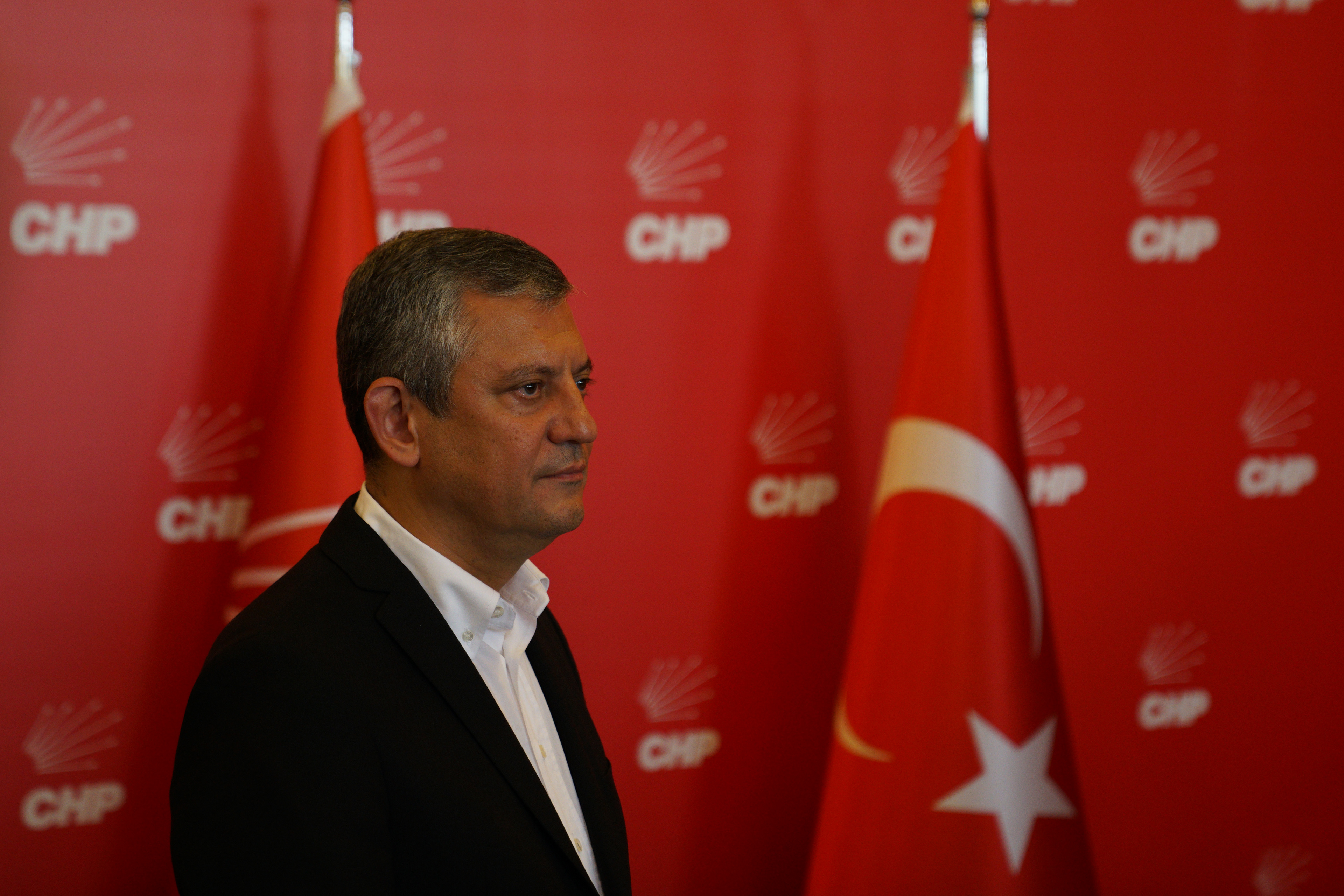 Republican People's Party (CHP) leader Ozgur Ozel, speaks to the media at CHP Headquarters in Ankara, Turkey, May 22, 2026.