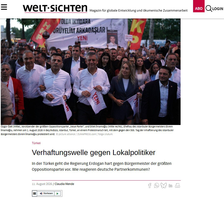GERMAN MAGAZINE WELT-SICHTEN ON AUGUST 11, 2026
