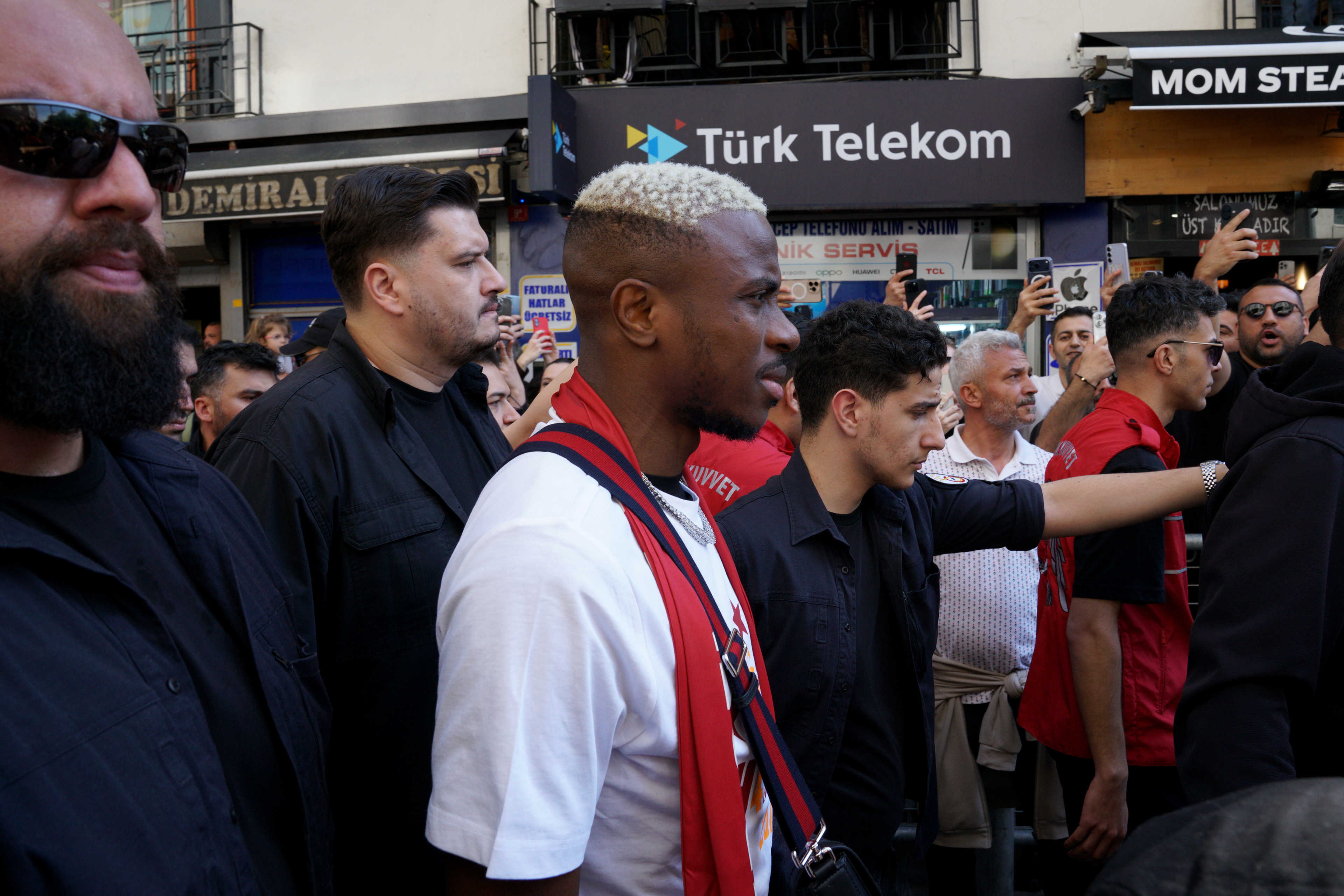 Galatasaray's VICTOR OSIMHEN in the parade as they celebrate winning Super Lig in Istanbul on May 15, 2026.