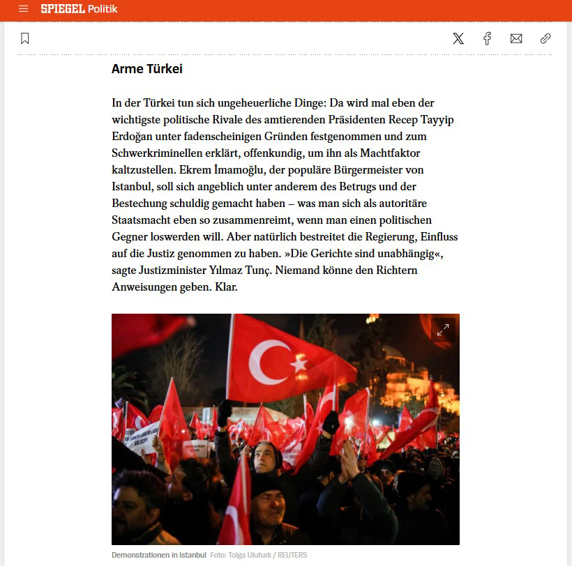 DER SPIEGEL ON MARCH 20, 2025.