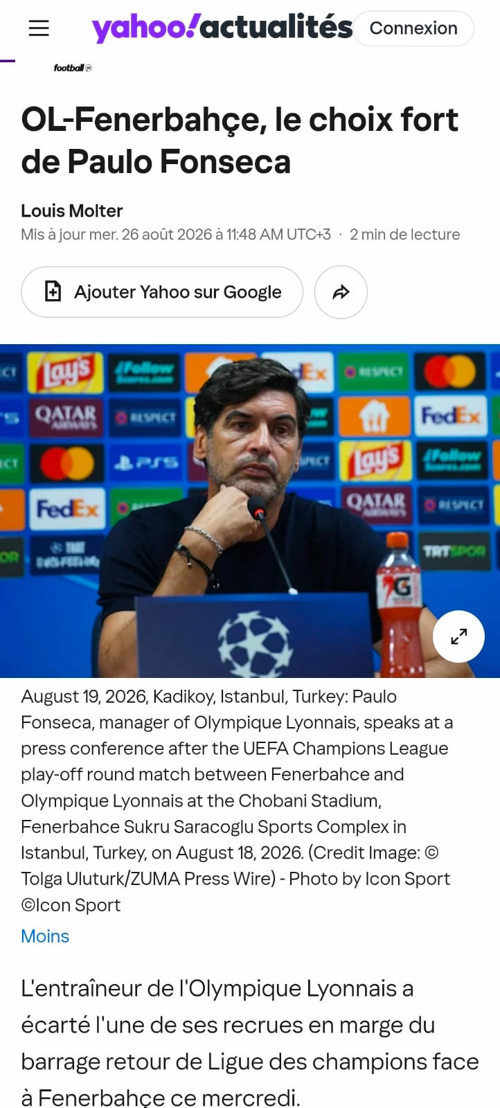 FOOTBALL FR ON AUGUST 26, 2026