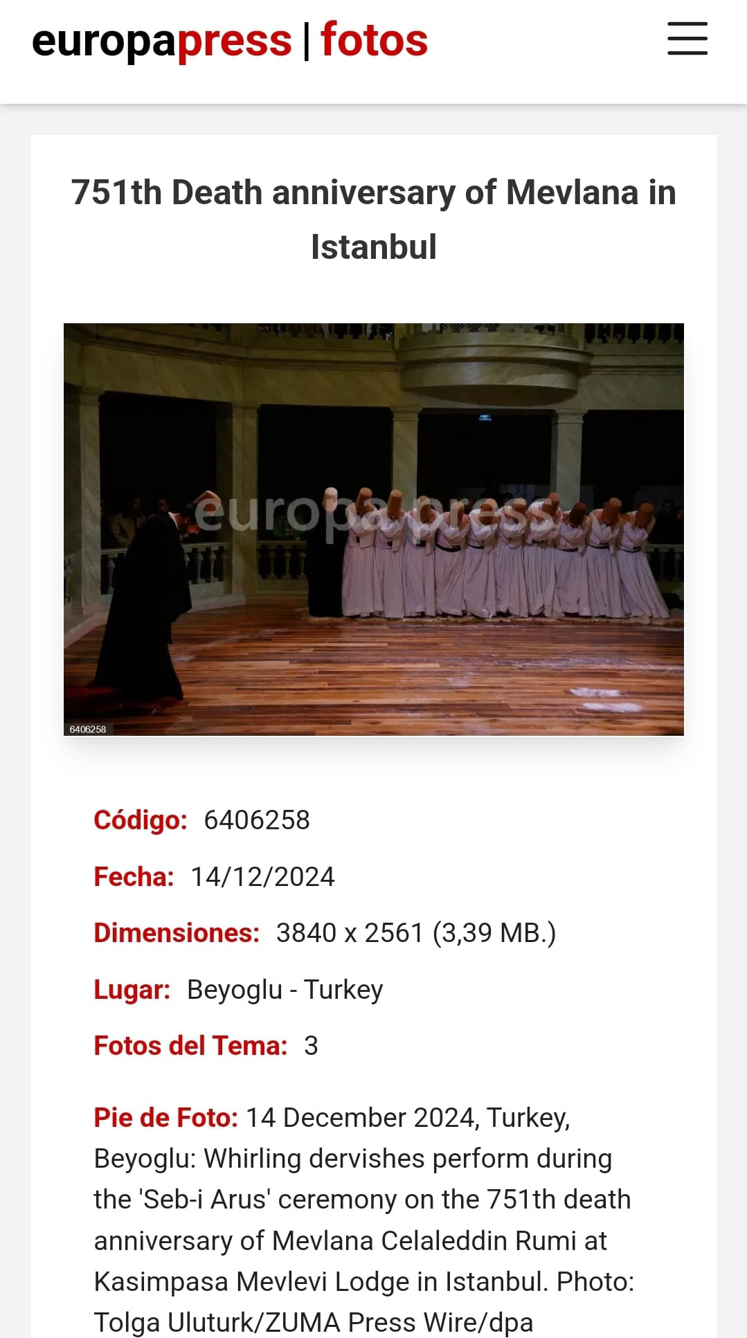 EUROPA PRESS ON DECEMBER 14, 2024