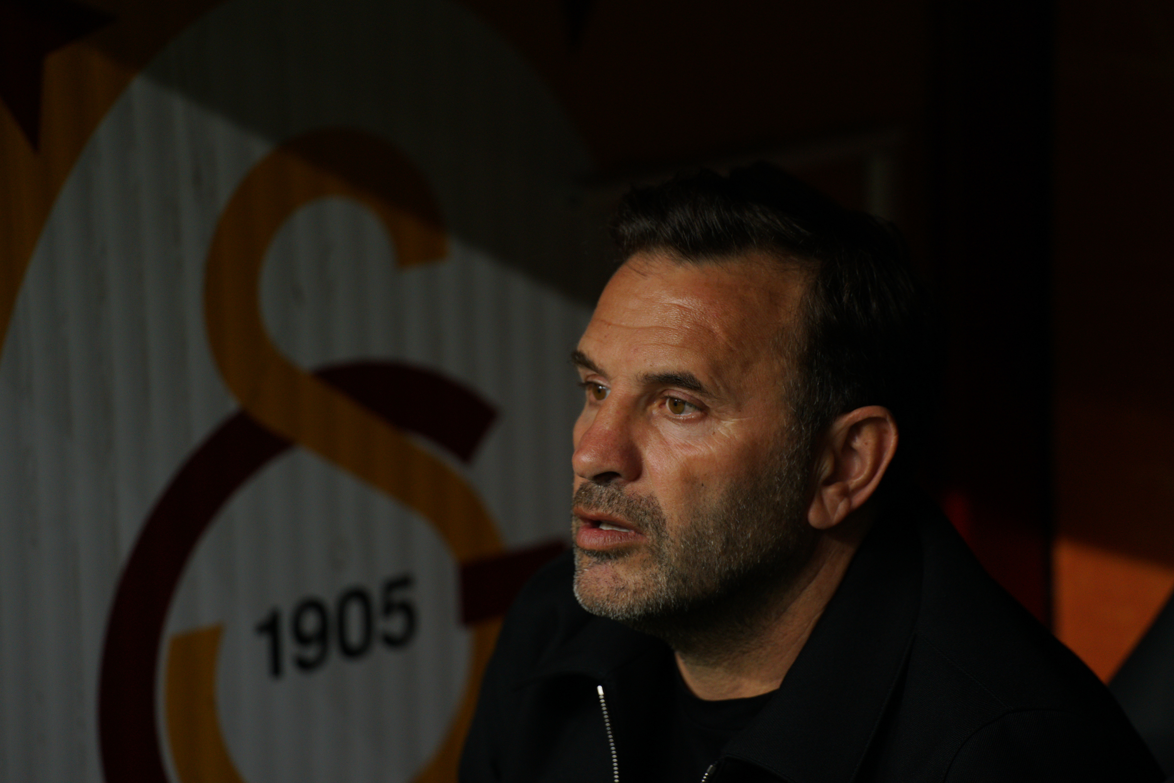 Galatasaray's head coach Okan Buruk before the Turkish Super League soccer match between Galatasaray and Antalyaspor in Istanbul, Turkey, 9 May 2026.