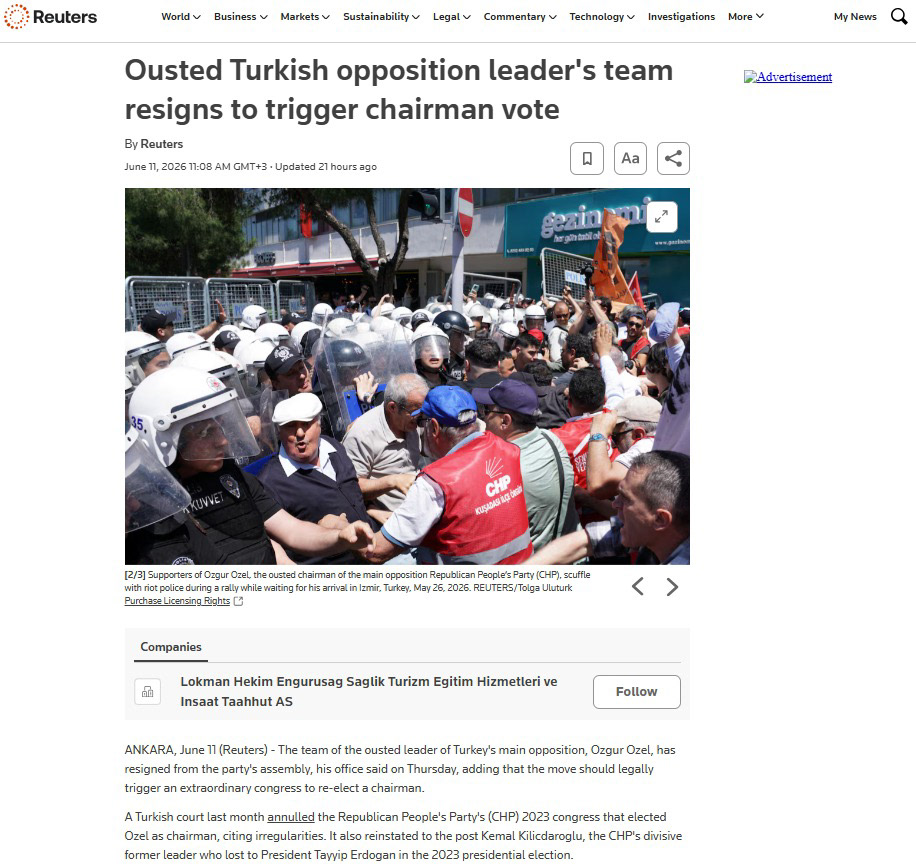 REUTERS ON JUNE 11, 2026