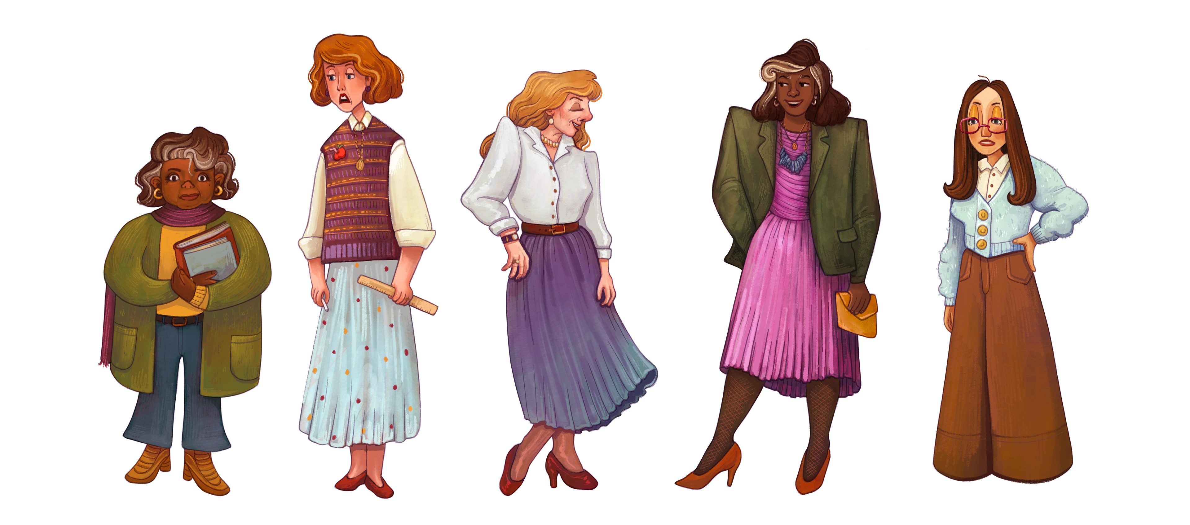 Working Women Character Line-up 2025, Procreate