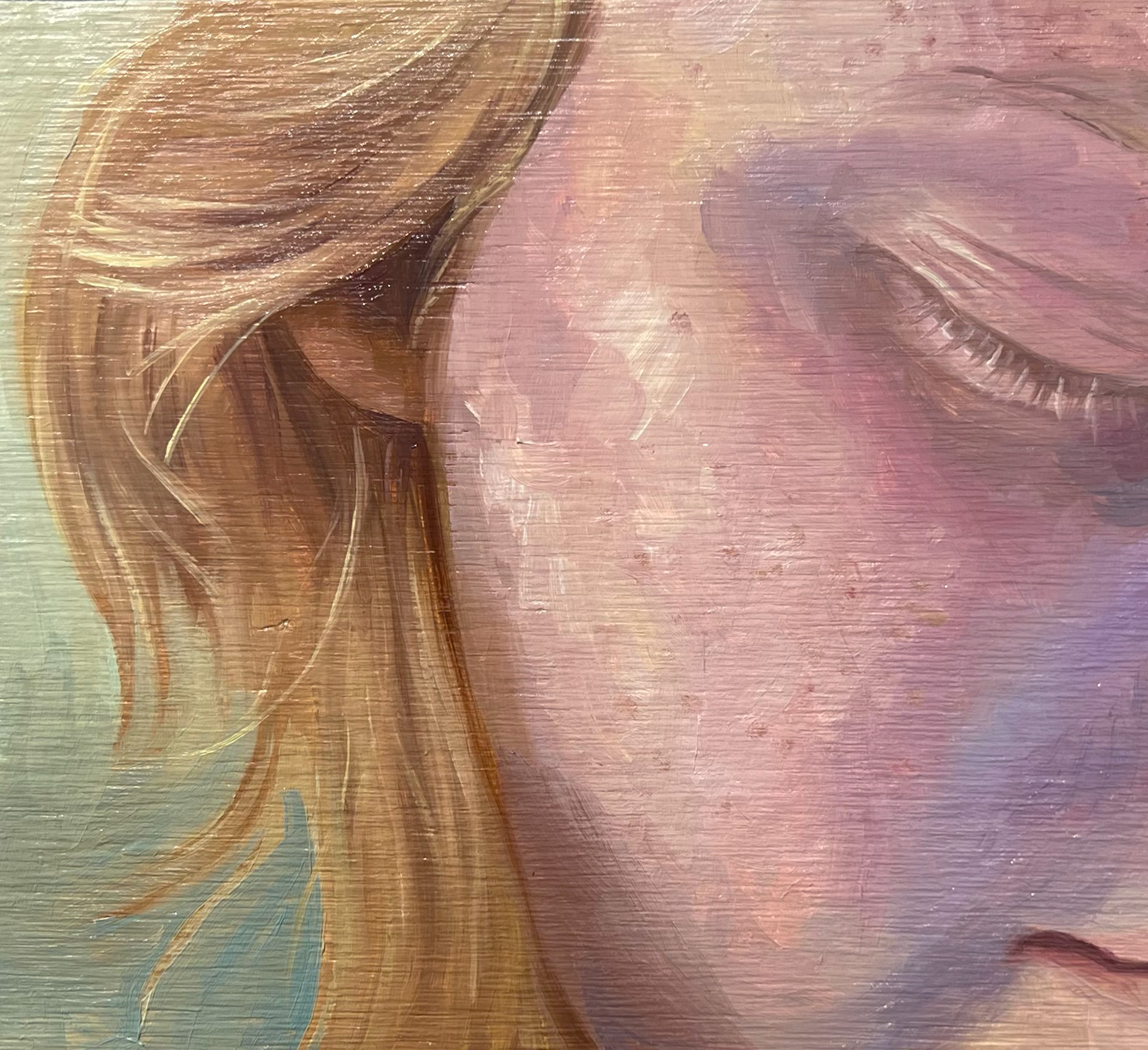 Cheek 2024, oil on wood