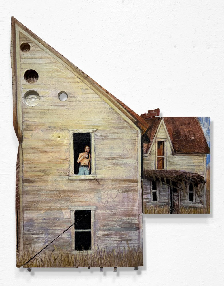 Census Designated 2025, acrylic and colored pencil on wood