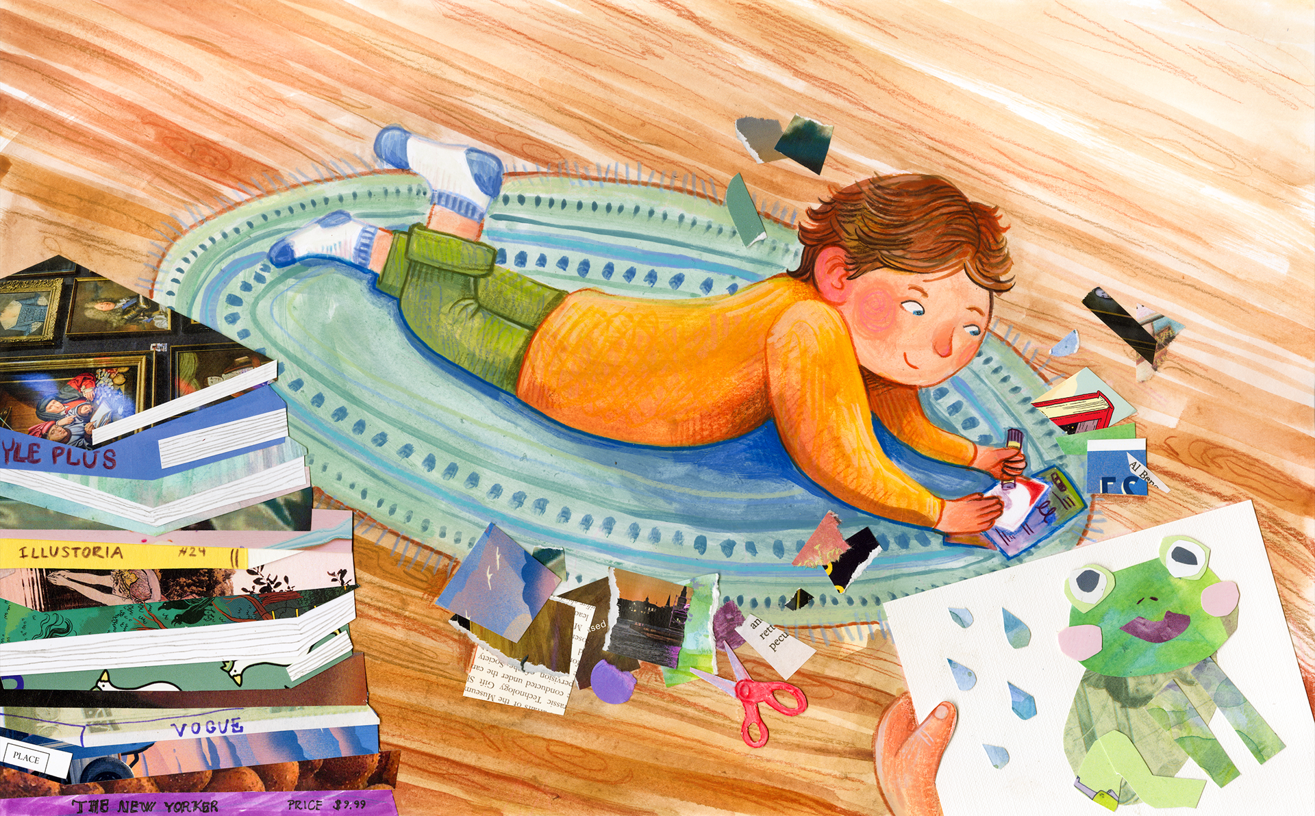 2025, gouache, colored pencil, collage, digital