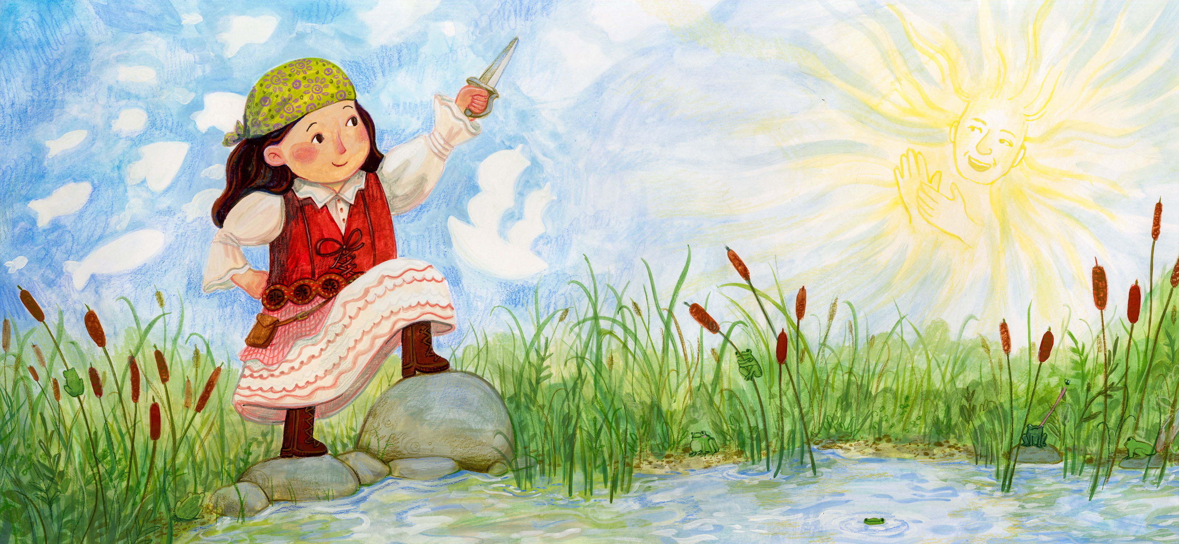 Nova's Sky Full of Love 2025, gouache and colored pencil