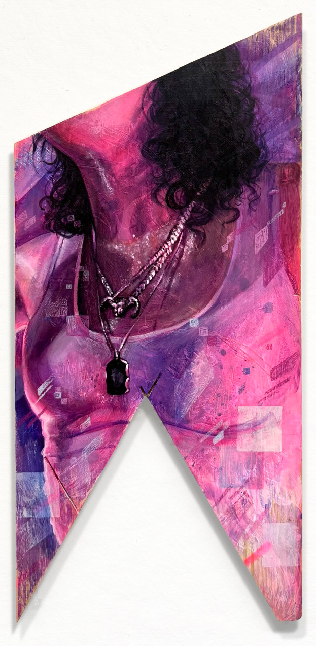 Dancing With Your Eyes Closed 2025, acrylic and colored pencil on wood