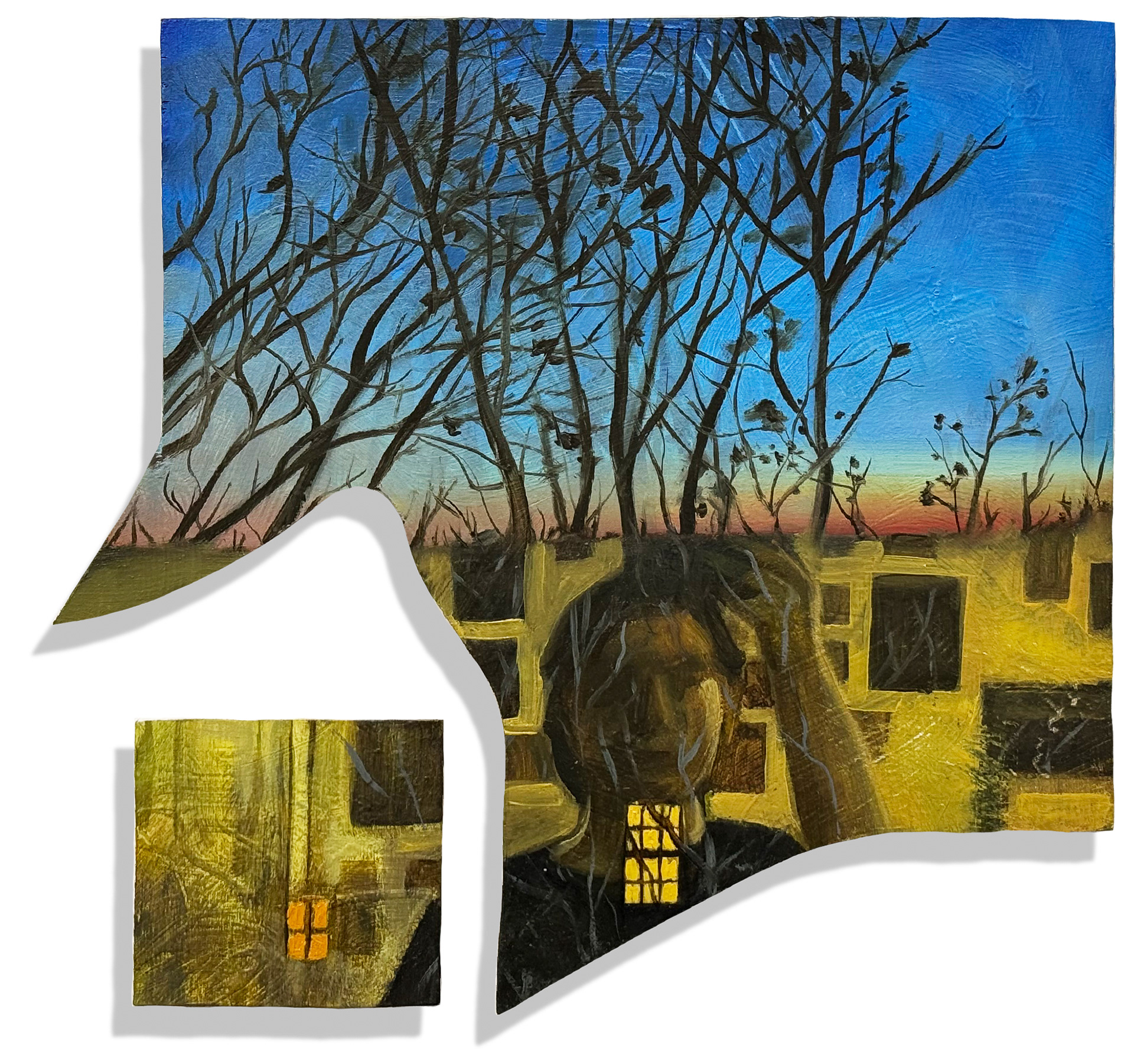 In My Room 2025, acrylic, oil, and colored pencil on wood