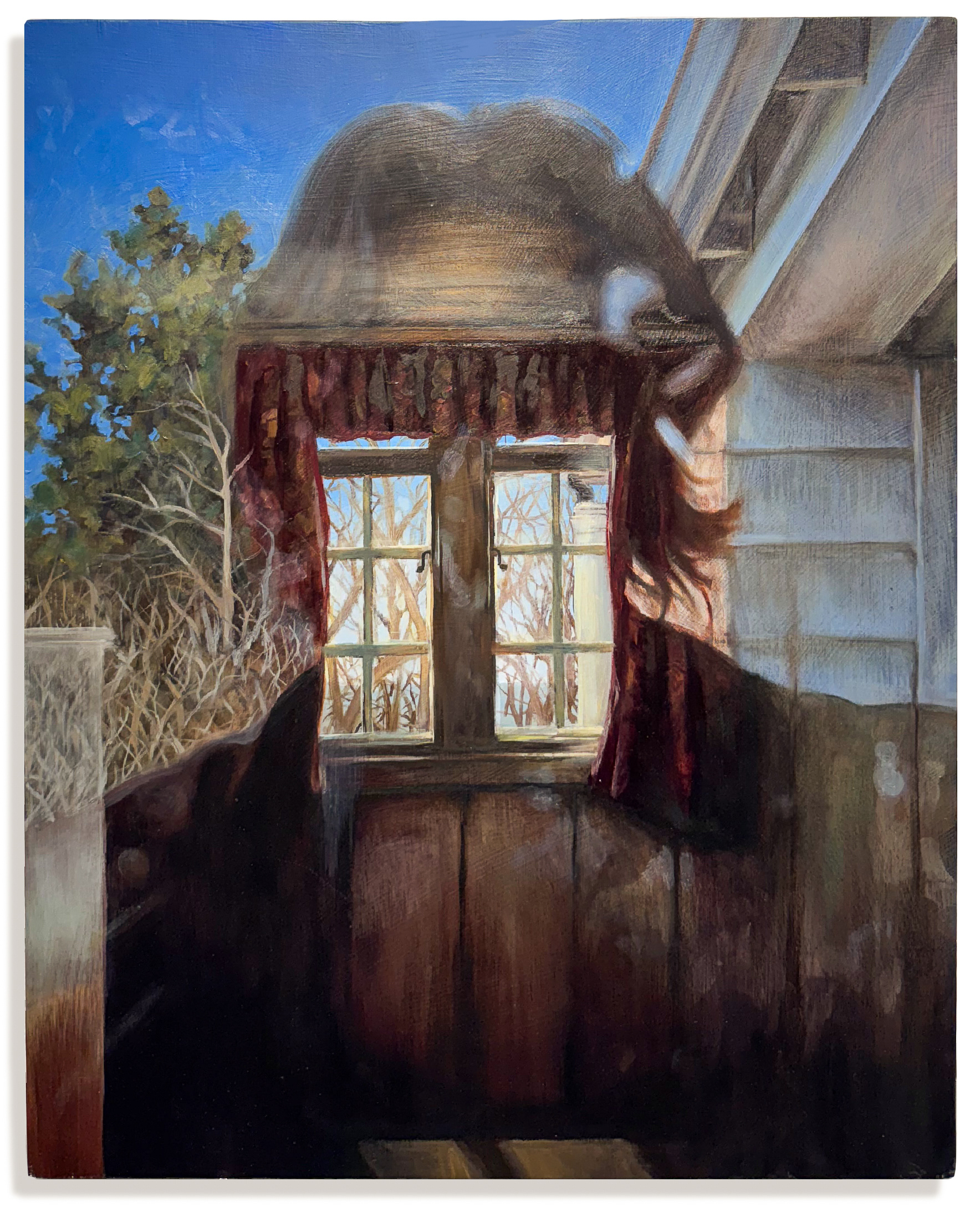 Window 2025, acrylic and oil on wood