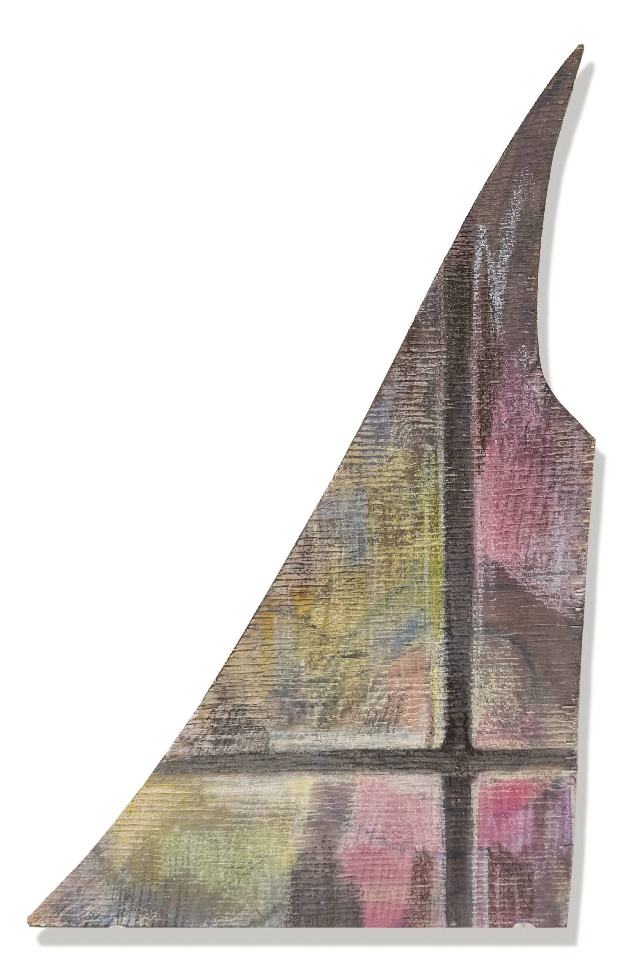 Morning Shower 2025, acrylic and colored pencil on wood