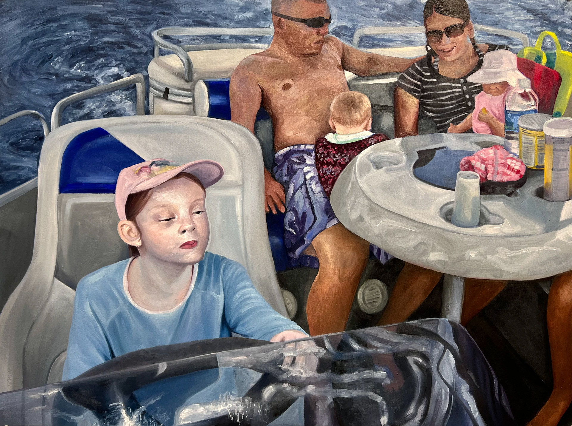 Mom's Facebook Series 2024, 22"x32" oil on paper