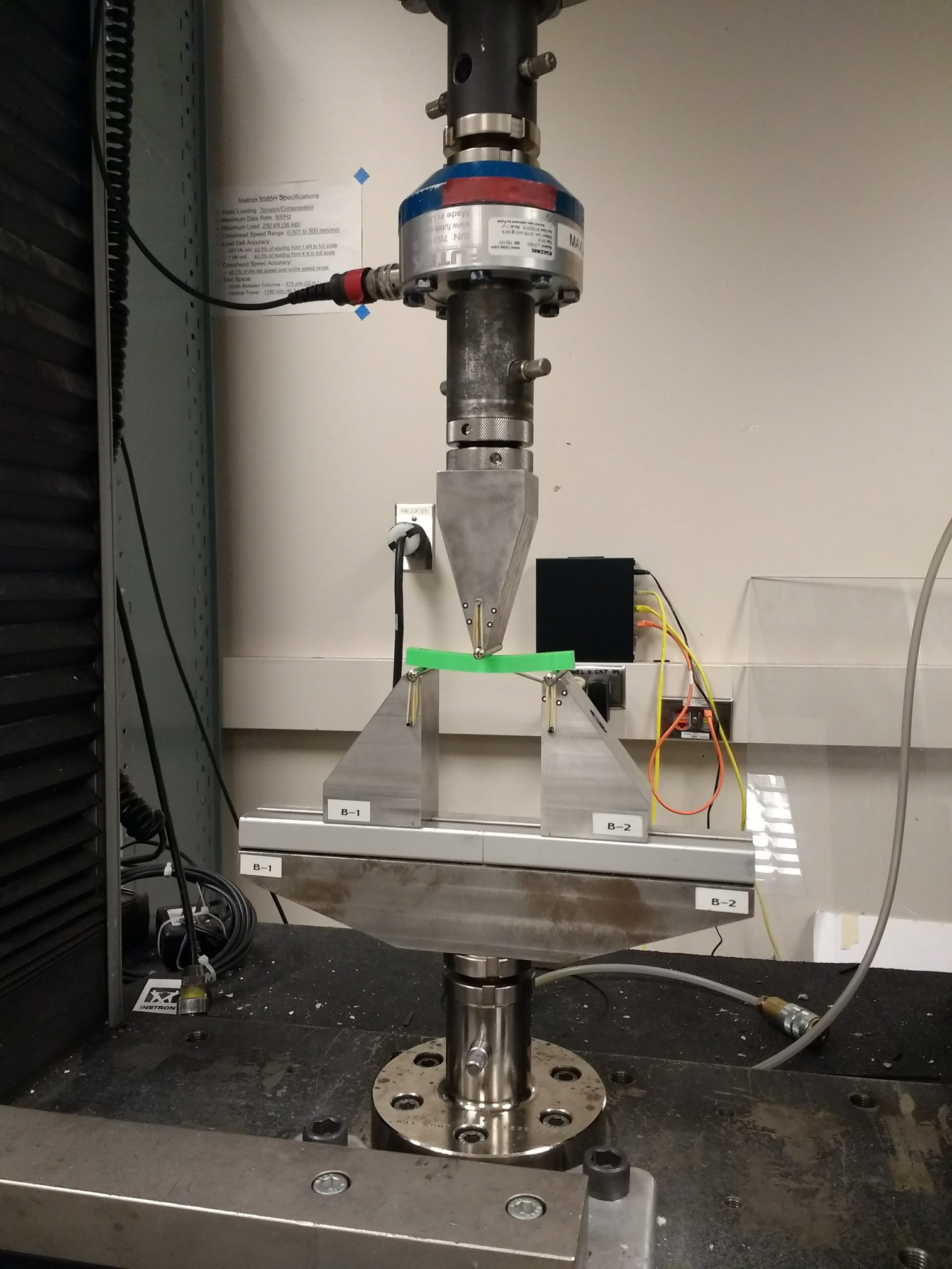 Using Instrom machine to test print strength