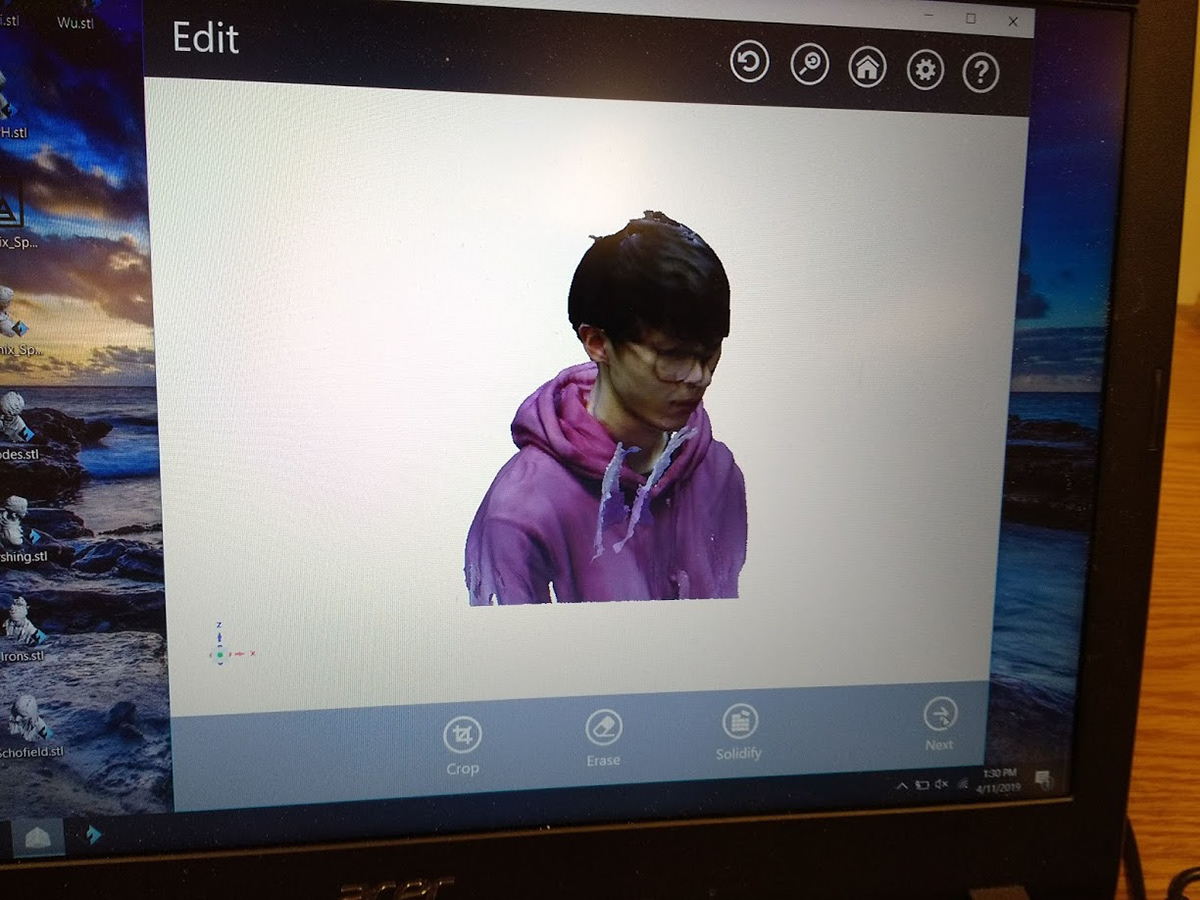 Using 3D scanner on me to generate STP file