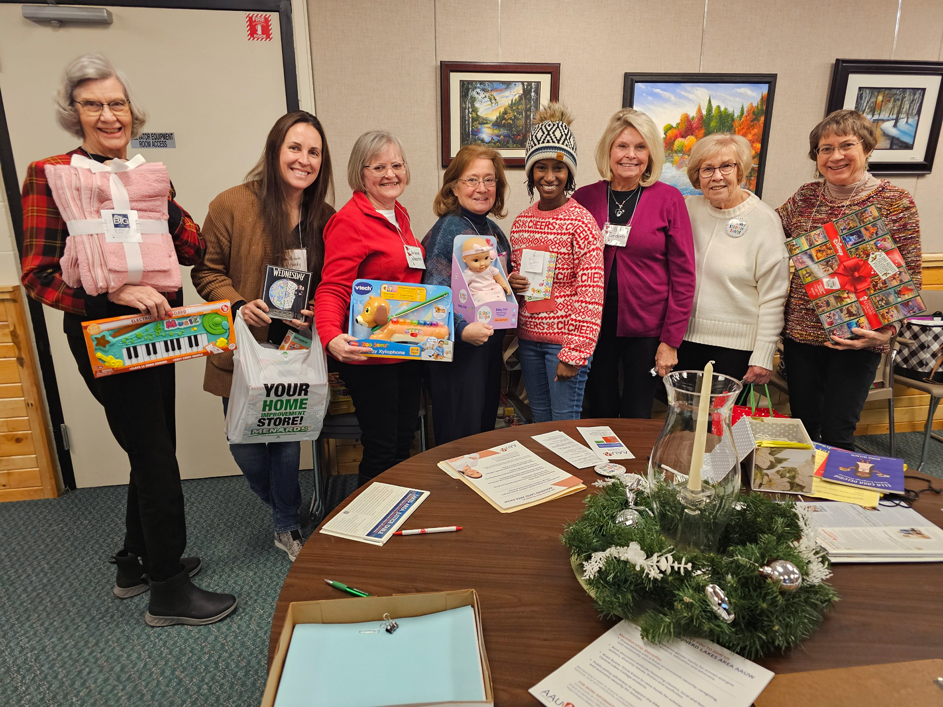 Participating with the AAUW donation drive to benefit the Relationship Safety Alliance, 2025