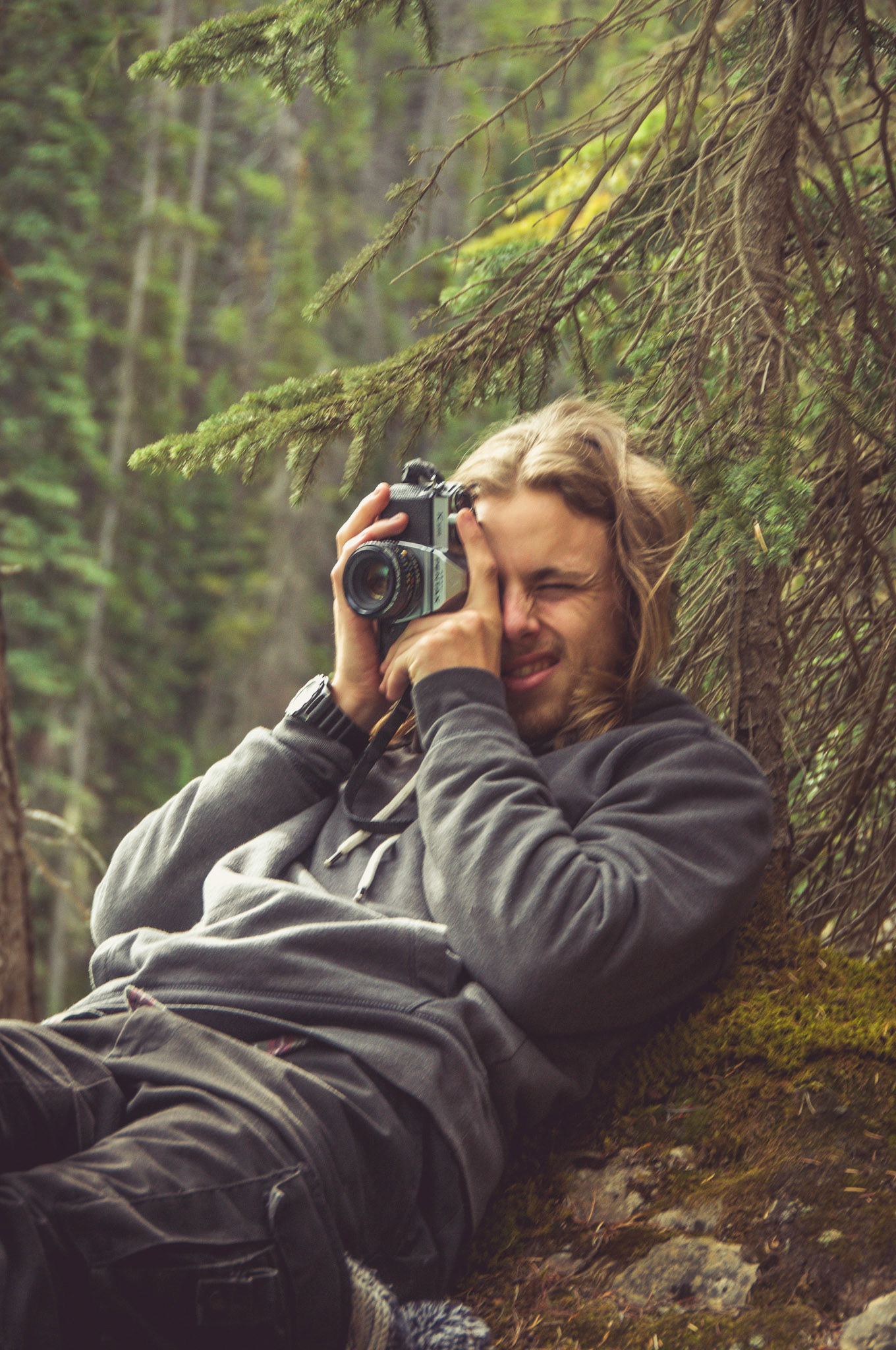 Shooting film in Banff National Park, ca. 2016