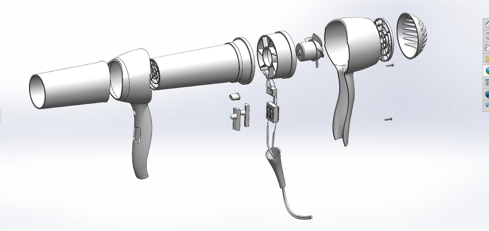 1 : 1 scale SolidWorks model exploded view