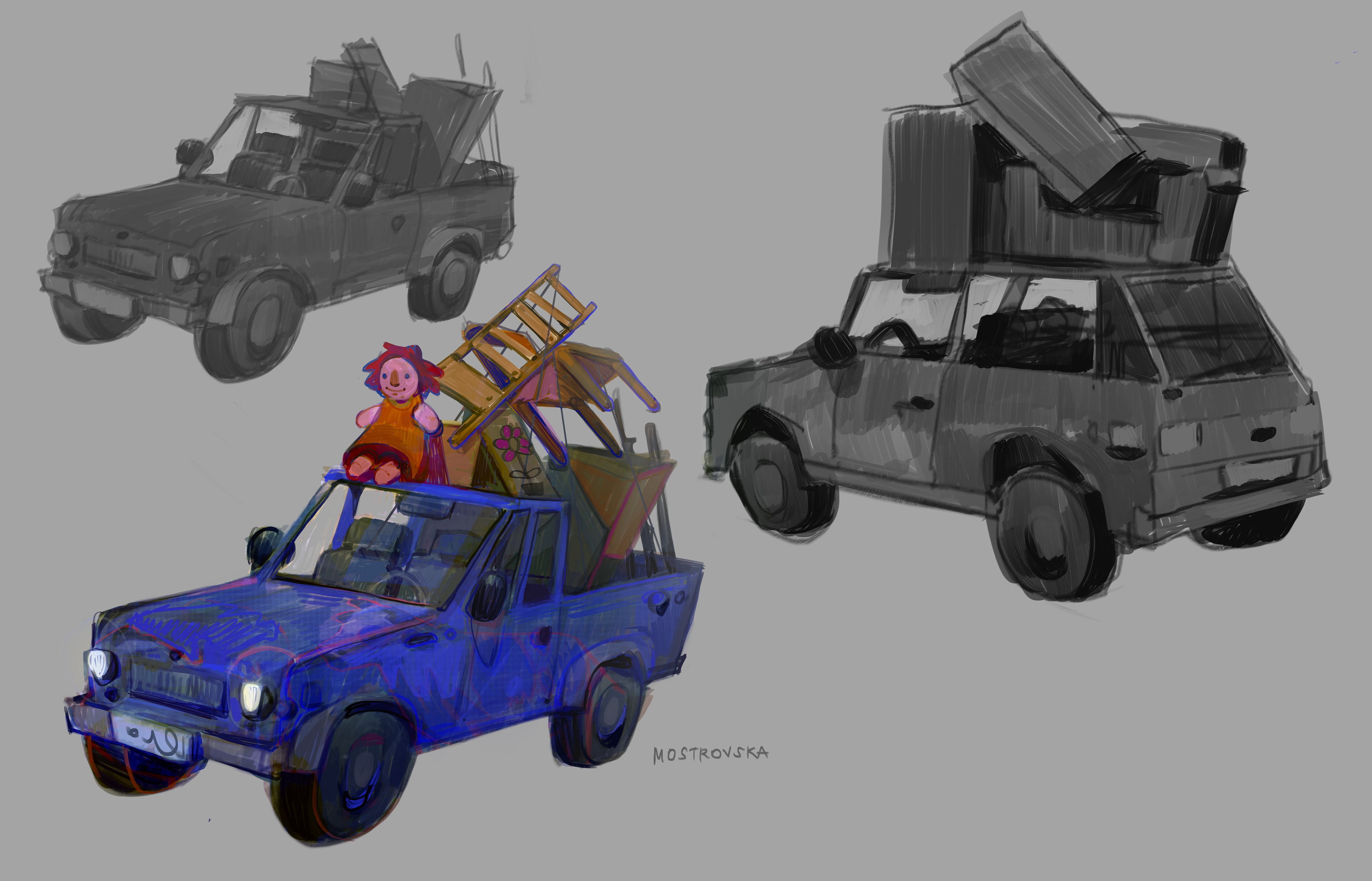 SIMPLE CAR WITH BAGGAGE CONCEPT ART 1 (2021)