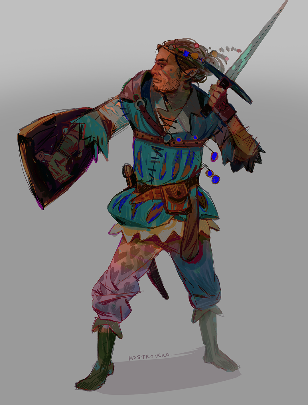 ELVEN FIGHTER- DEVELOPED CONCEPT ILLUSTRATION (2022)