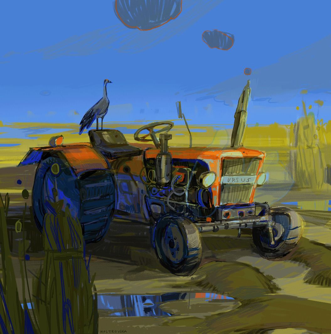 OLD TRACTOR WITH A CRANE (2022)